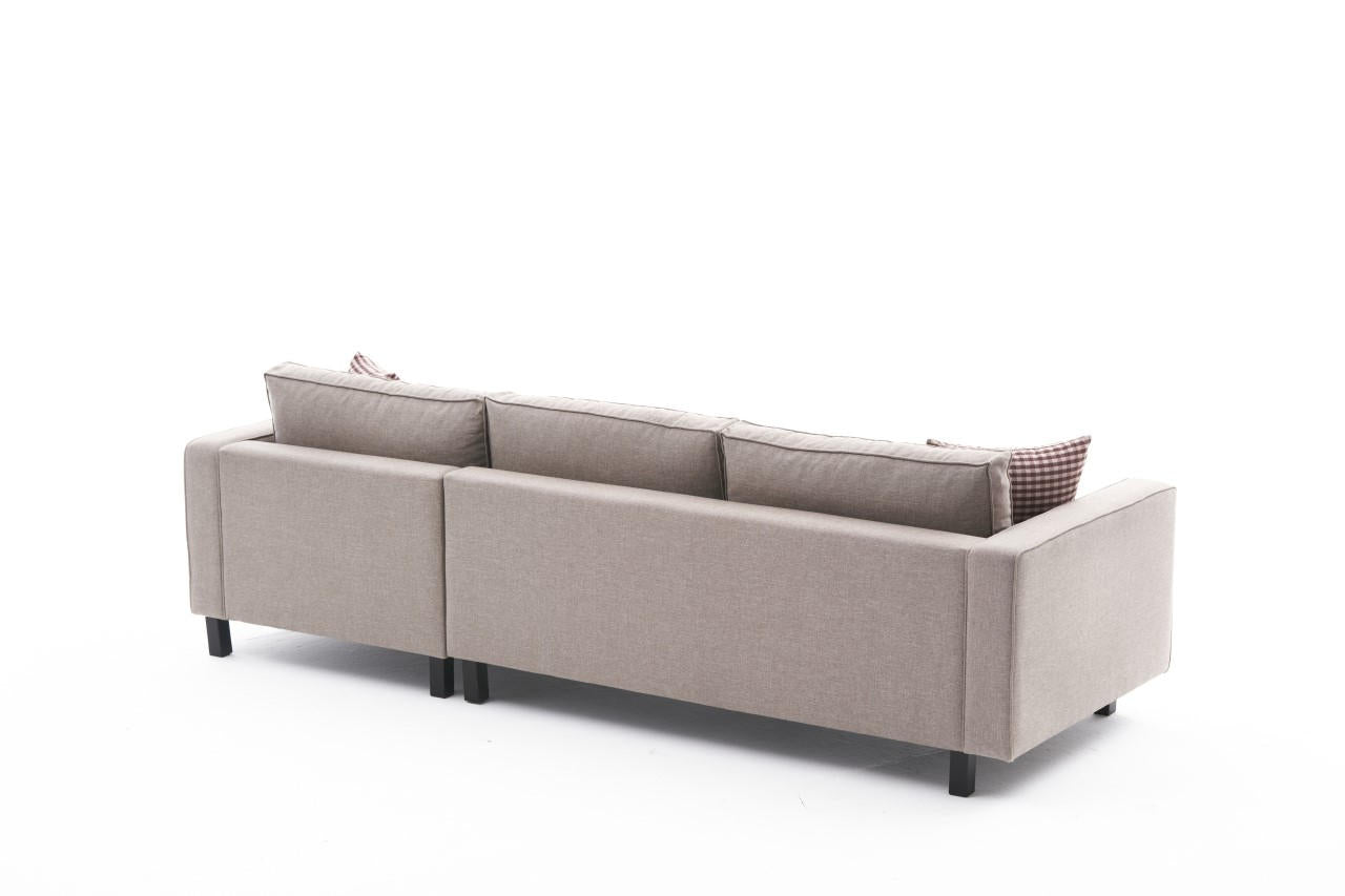 Kale – Cream L Shape Corner Sofa | Designer Sectional for Living Room