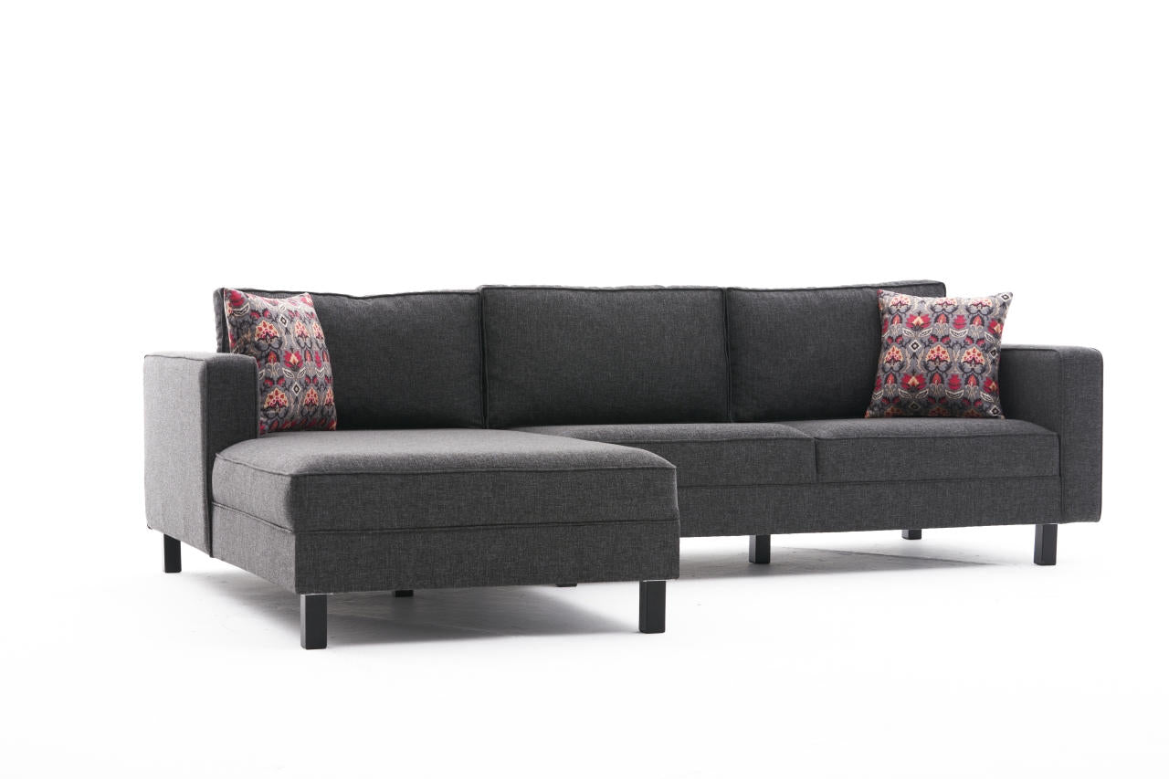 Kale – Anthracite L Shape Corner Sofa | Designer Sectional for Living Room