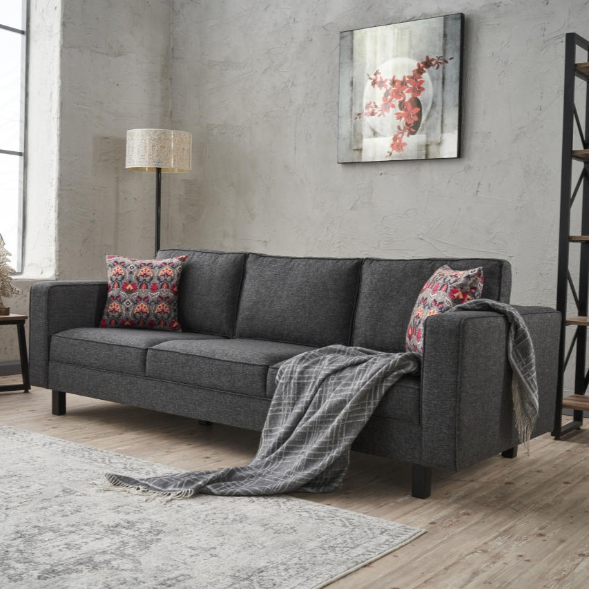Kale Anthracite 3 Seater Sofa | Comfortable 3 persons sofa