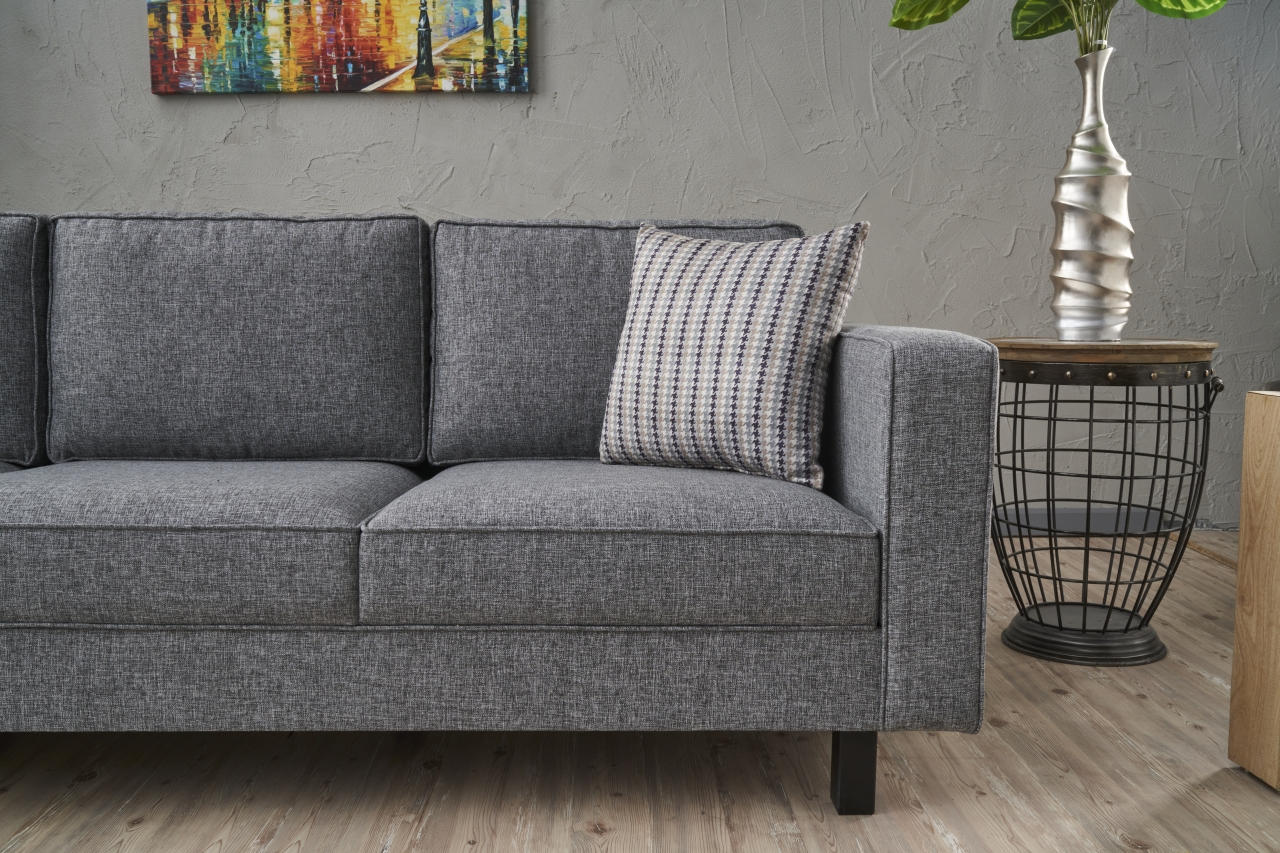 Kale Grey 3 Seater Sofa | Comfortable Modern Couch for Family