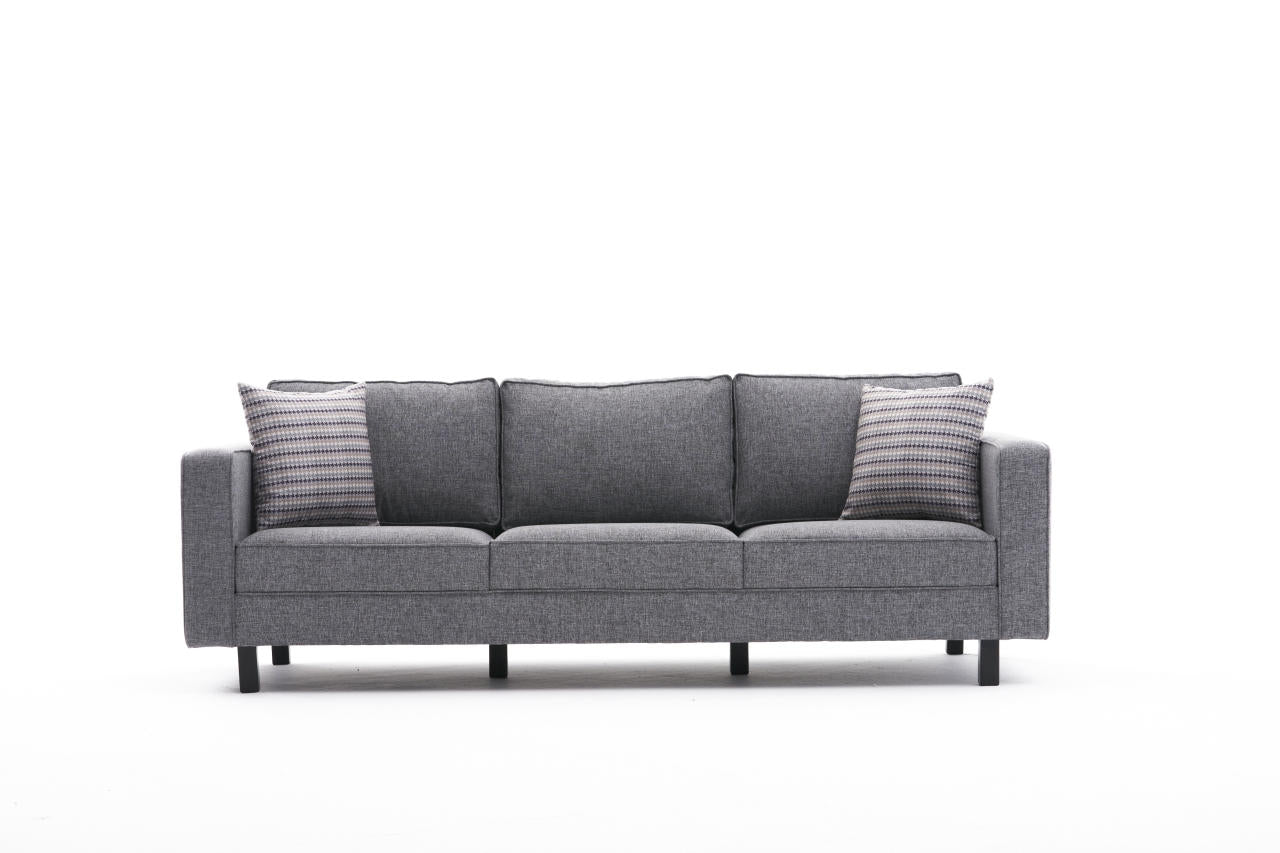 Kale Grey 3 Seater Sofa | Comfortable Modern Couch for Family