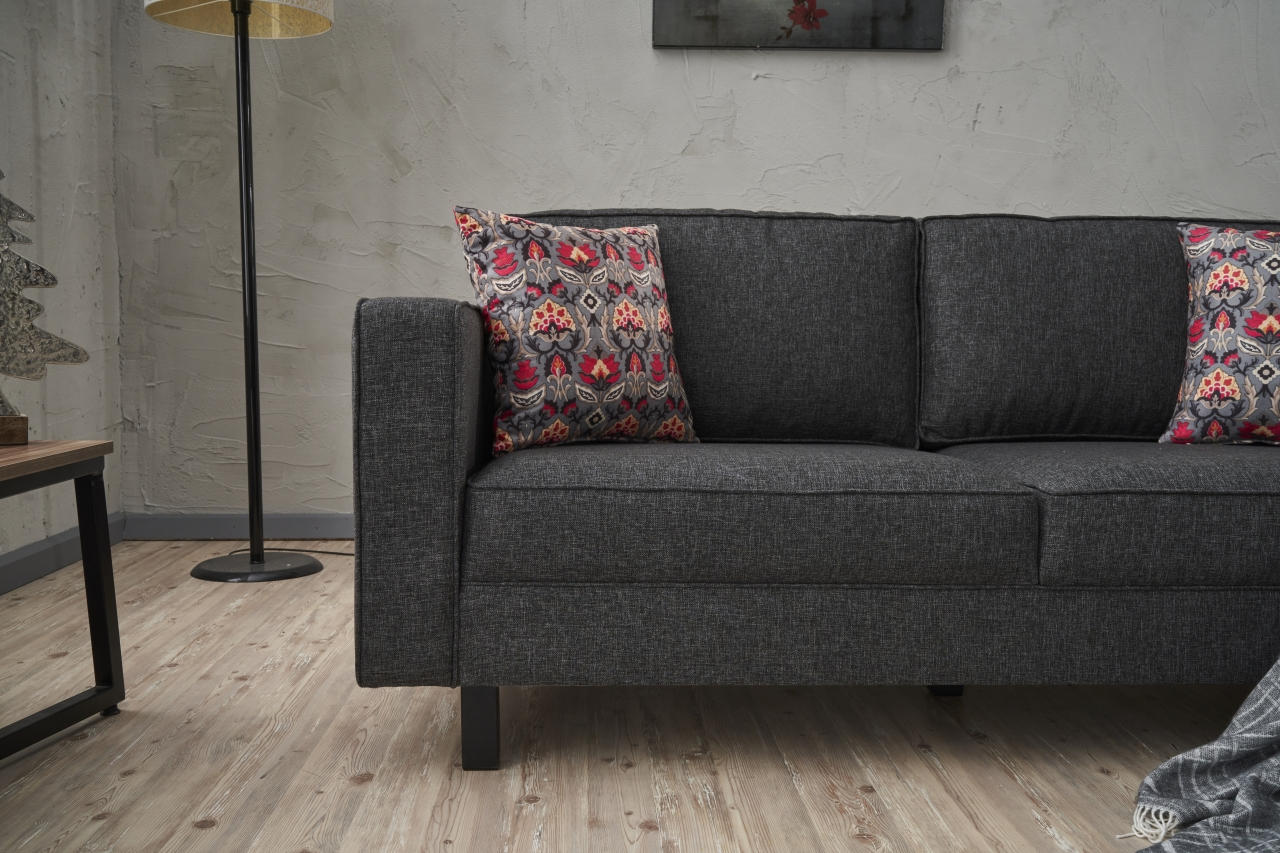 Kale – Anthracite 2 Seater Sofa | Compact Modern Couch for Two