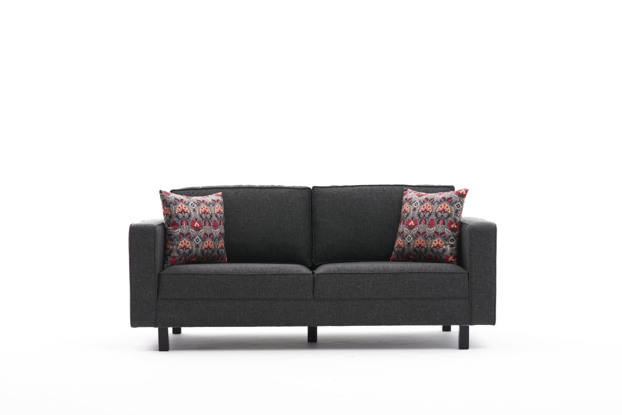 Kale – Anthracite 2 Seater Sofa | Compact Modern Couch for Two