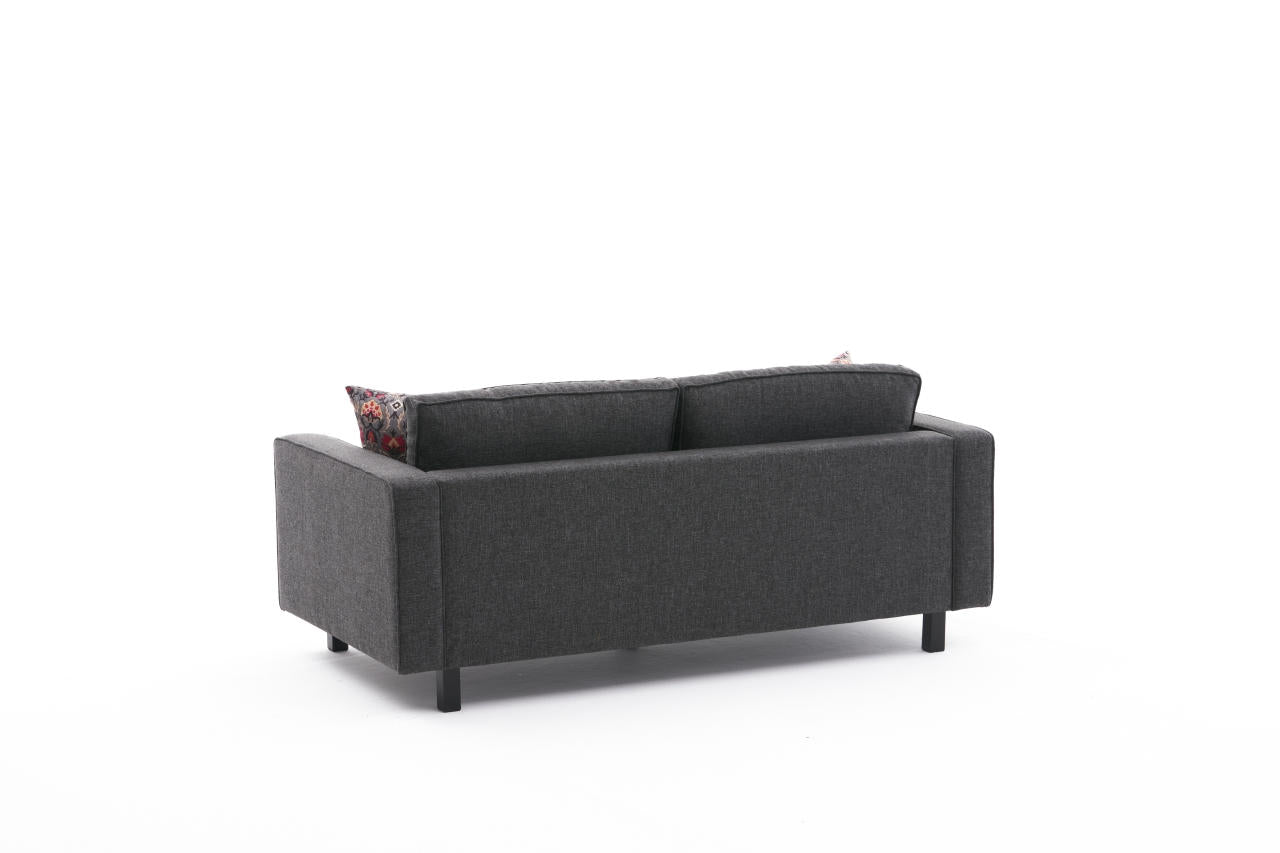 Kale – Anthracite 2 Seater Sofa | Compact Modern Couch for Two