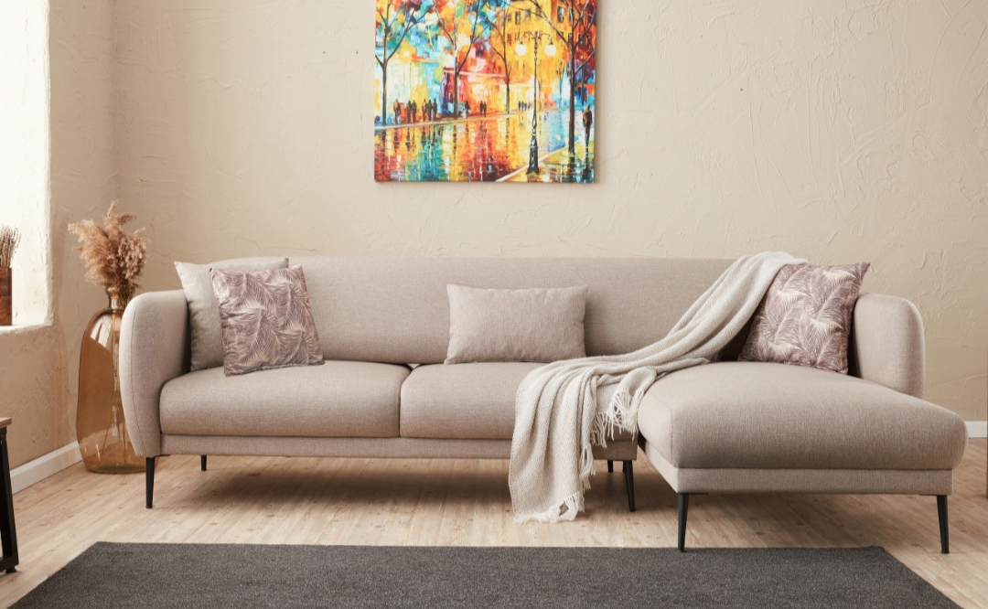 Venus – Cream L Shaped Corner Sofa Bed | Modular Sectional