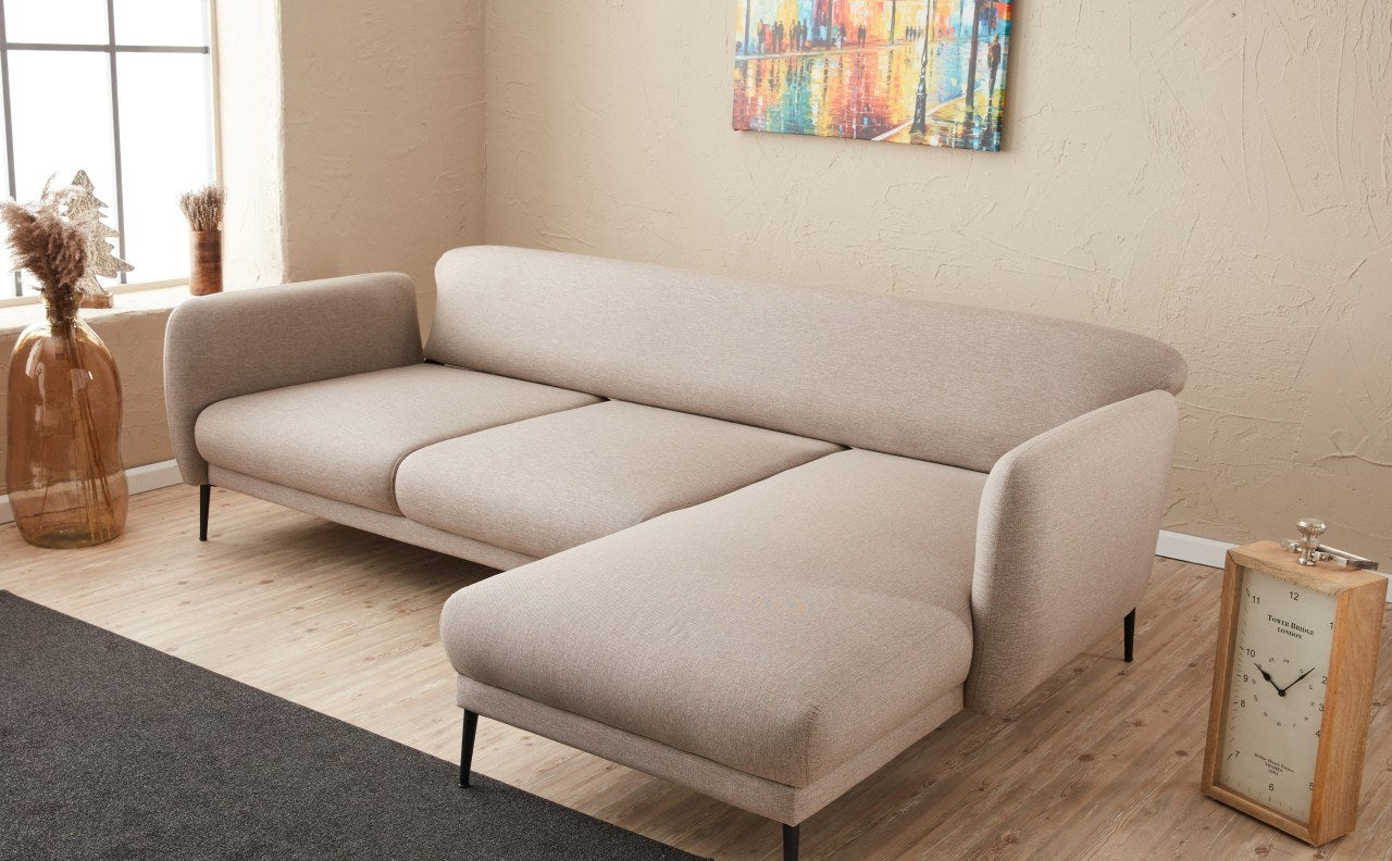 Venus – Cream L Shaped Corner Sofa Bed | Modular Sectional