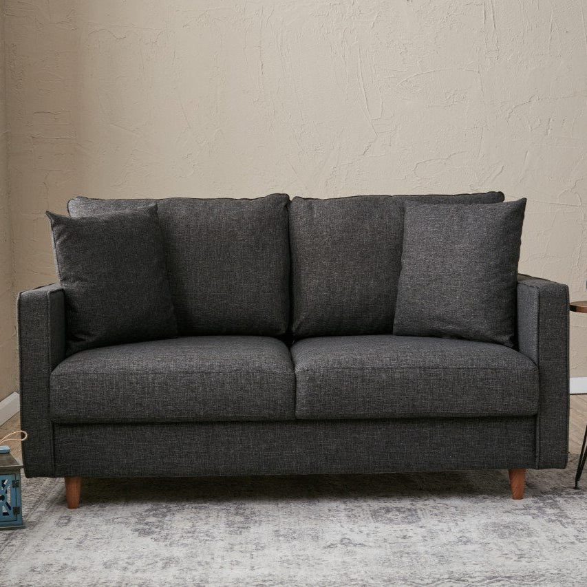 Eva Anthracite 2 Seater Sofa Compact Modern Couch for Two