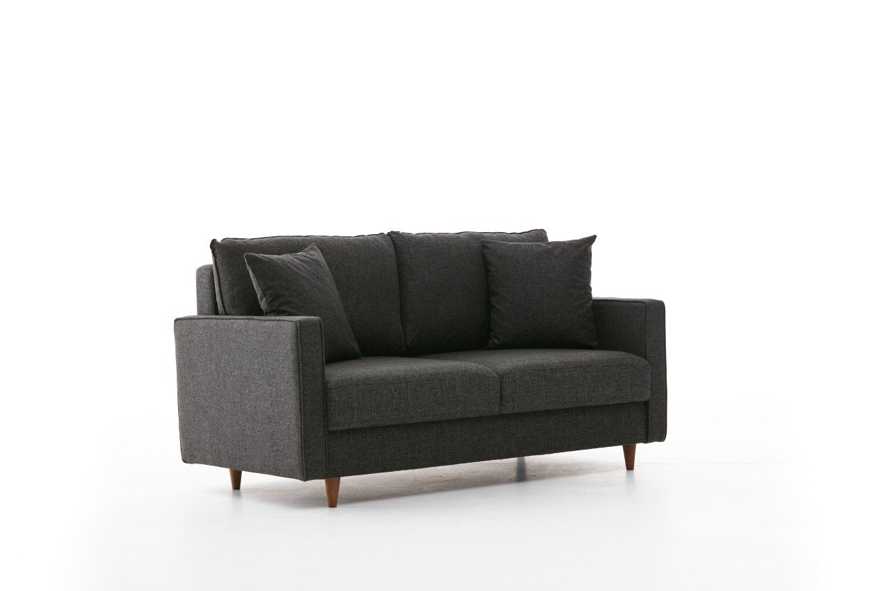 Eva – Anthracite 2 Seater Sofa | Compact Modern Couch for Two