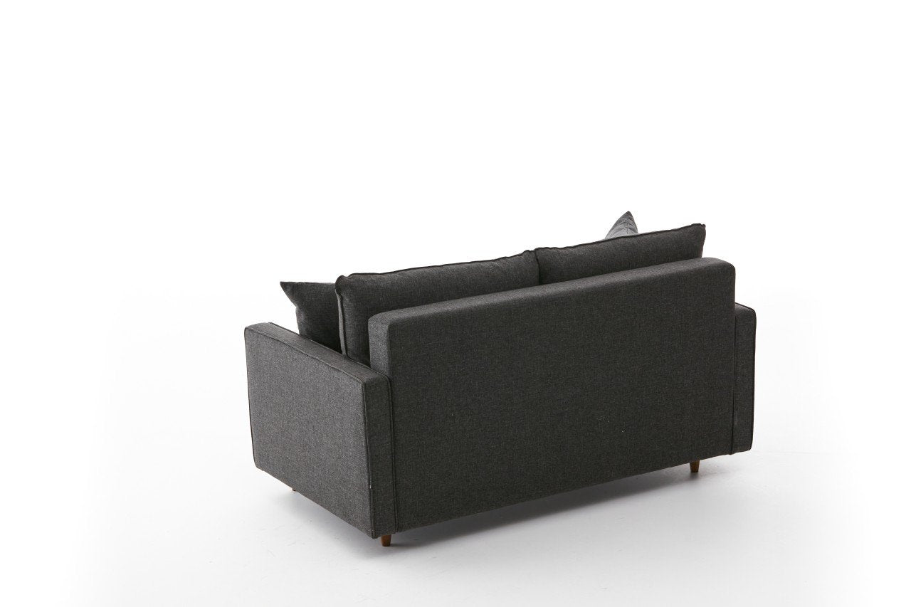 Eva – Anthracite 2 Seater Sofa | Compact Modern Couch for Two