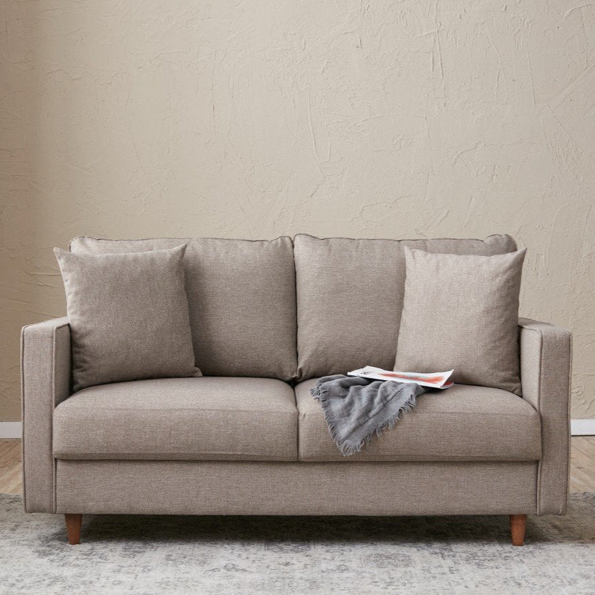 Eva Cream 2 Seater Sofa Compact Modern Couch for Two