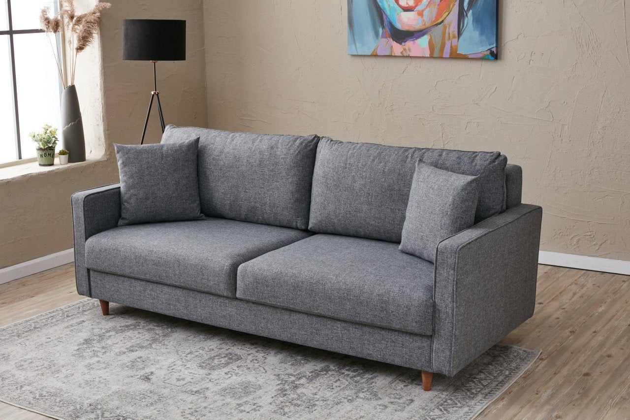 Eva Grey fabric 3 Seater Sofa | Comfortable designer Couch