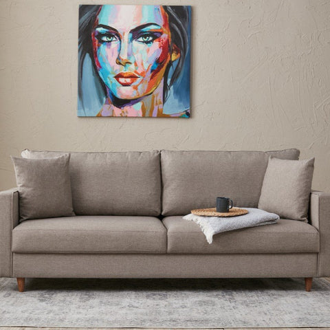 Eva  Cream  fabric 3 Seater Sofa | Comfortable Modern Couch