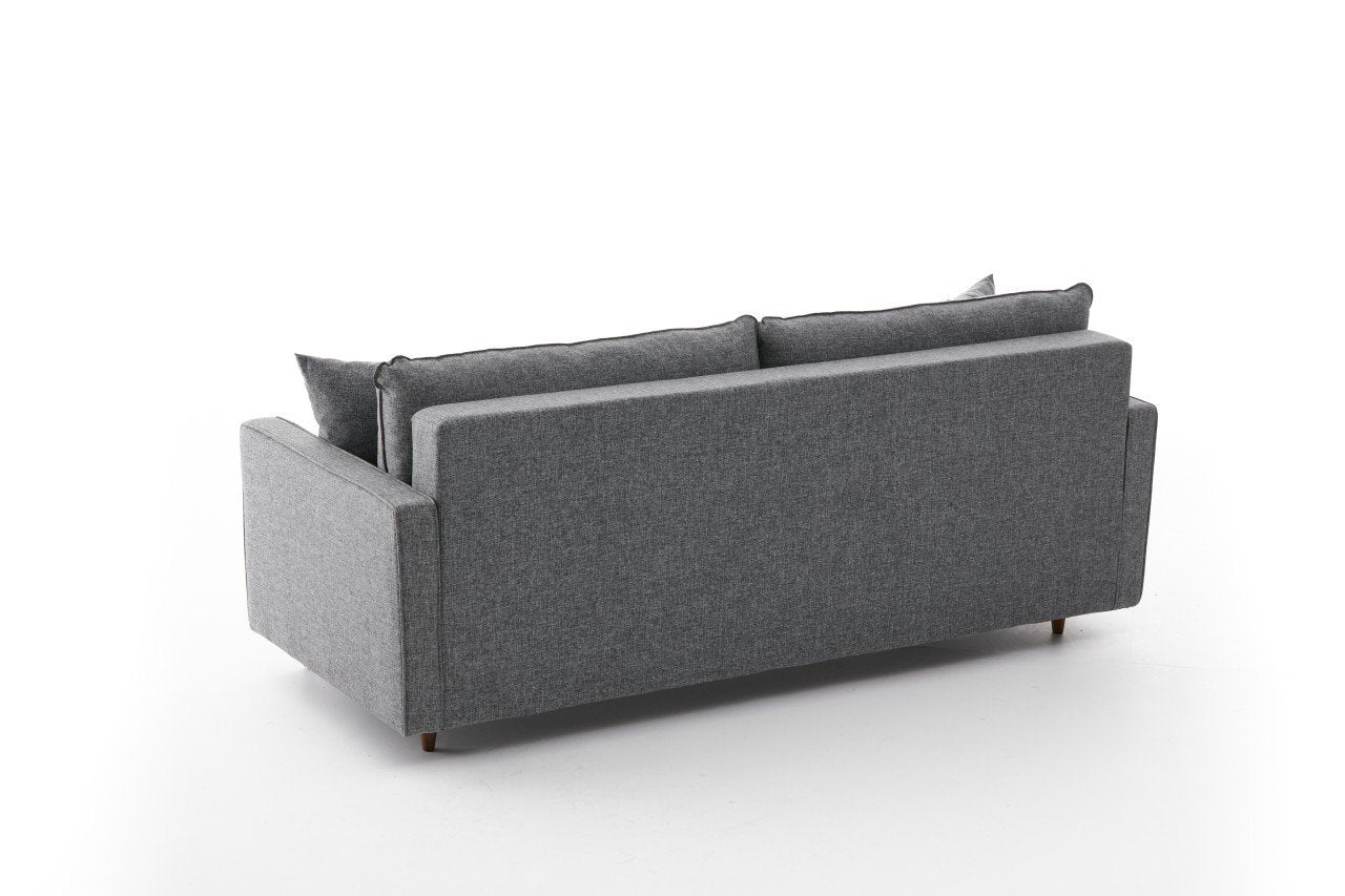 Eva - Grey 3-Seater Sofa Bed - | Large Pull-Out Couch for Guests