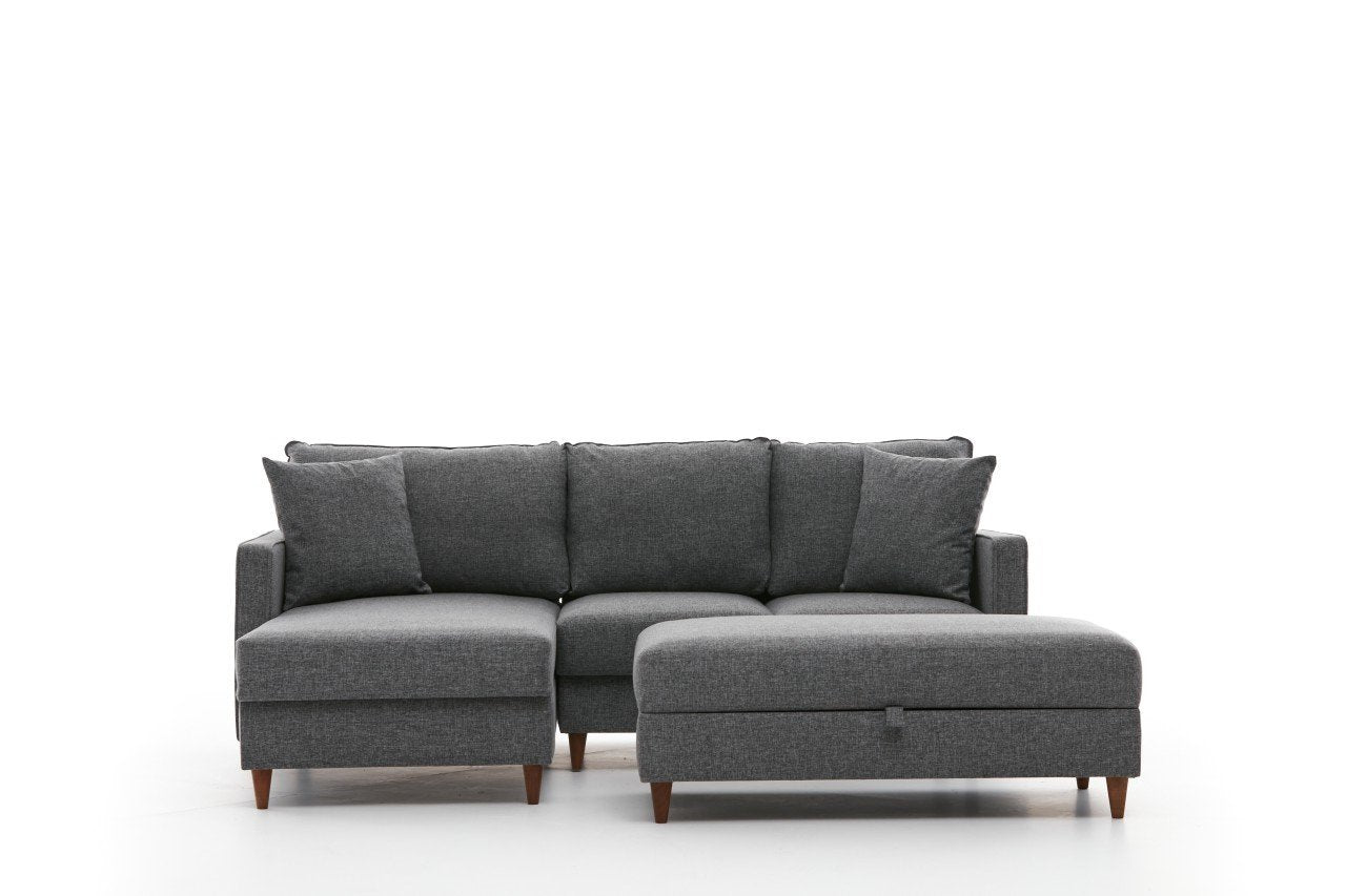 Eva – Grey L Shape Corner Sofa | Designer Sectional for Living Room