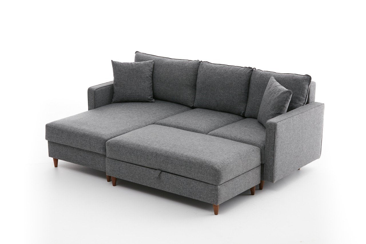 Eva – Grey L Shape Corner Sofa | Designer Sectional for Living Room