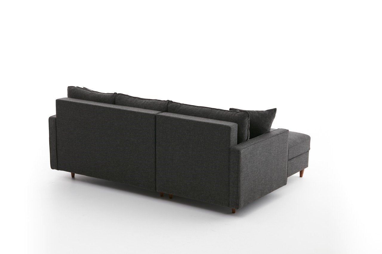 Eva – Anthracite L Shape Corner Sofa | Designer Sectional for Living Room