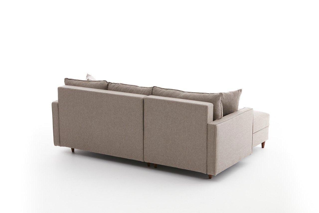 Eva – Cream L Shape Corner Sofa | Designer Sectional for Living Room