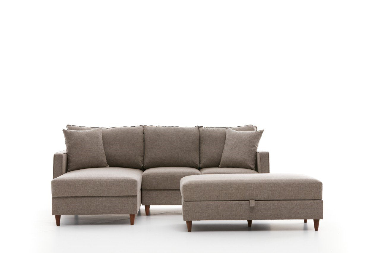 Eva – Cream L Shape Corner Sofa | Designer Sectional for Living Room