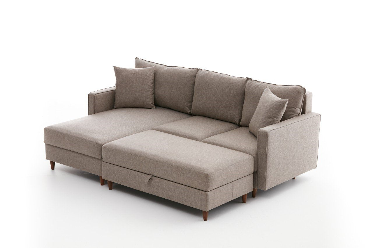 Eva – Cream L Shape Corner Sofa | Designer Sectional for Living Room