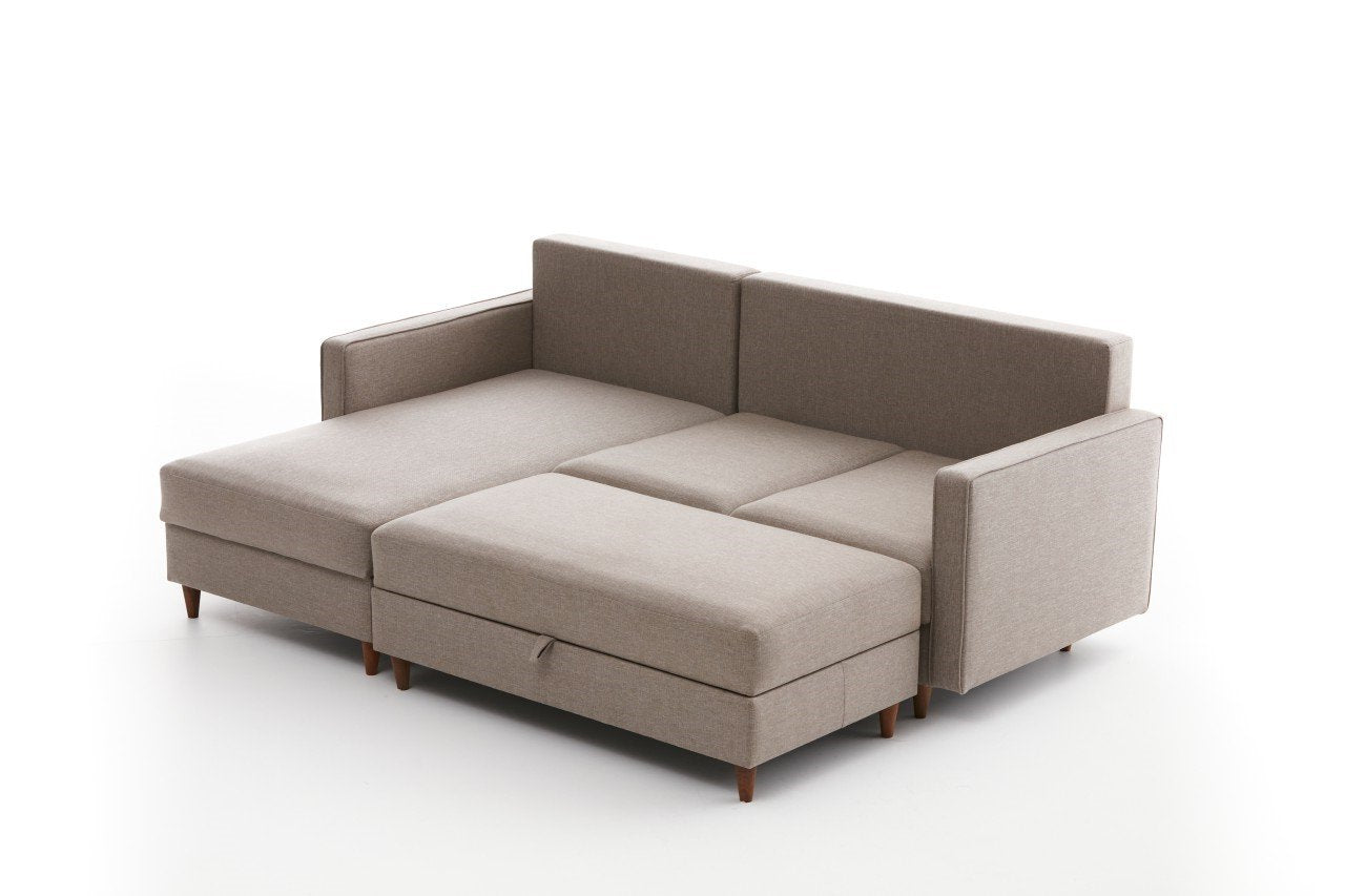 Eva – Cream L Shape Corner Sofa | Designer Sectional for Living Room