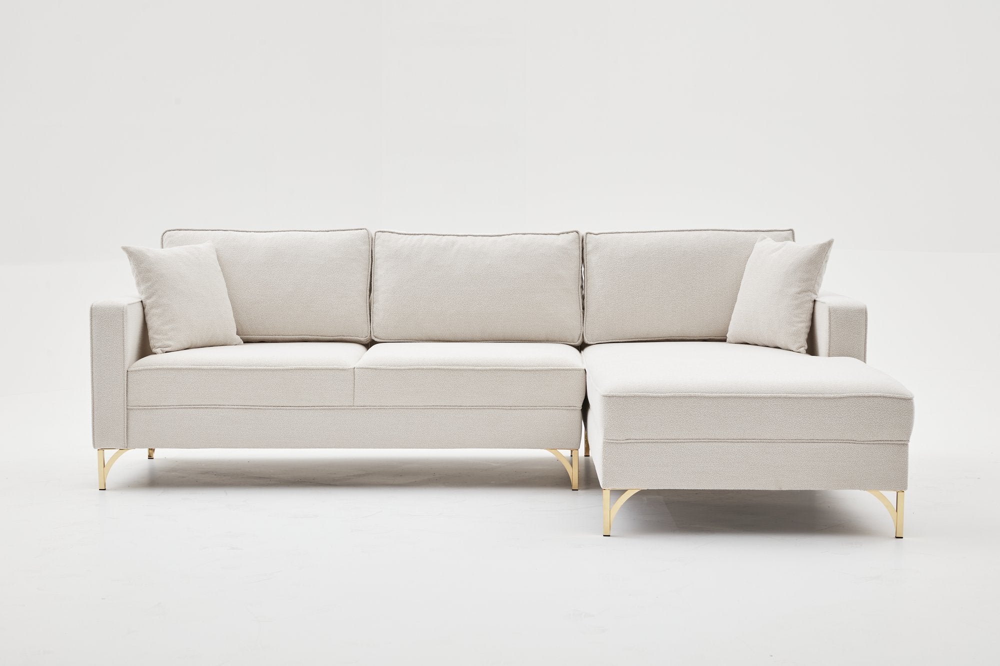 Berlin – Cream
Gold L Shape Corner Sofa | Designer Sectional for Living Room