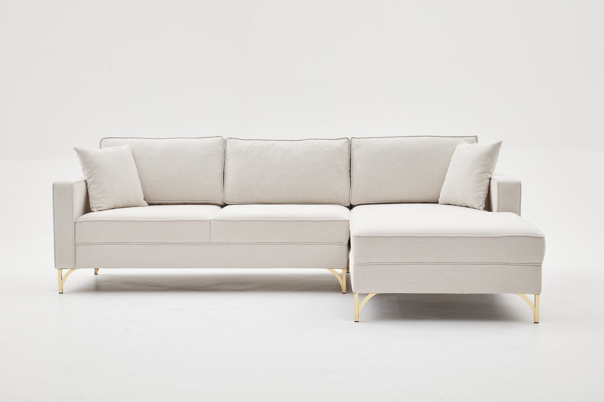 Berlin – Cream
Gold L Shape Corner Sofa | Designer Sectional for Living Room