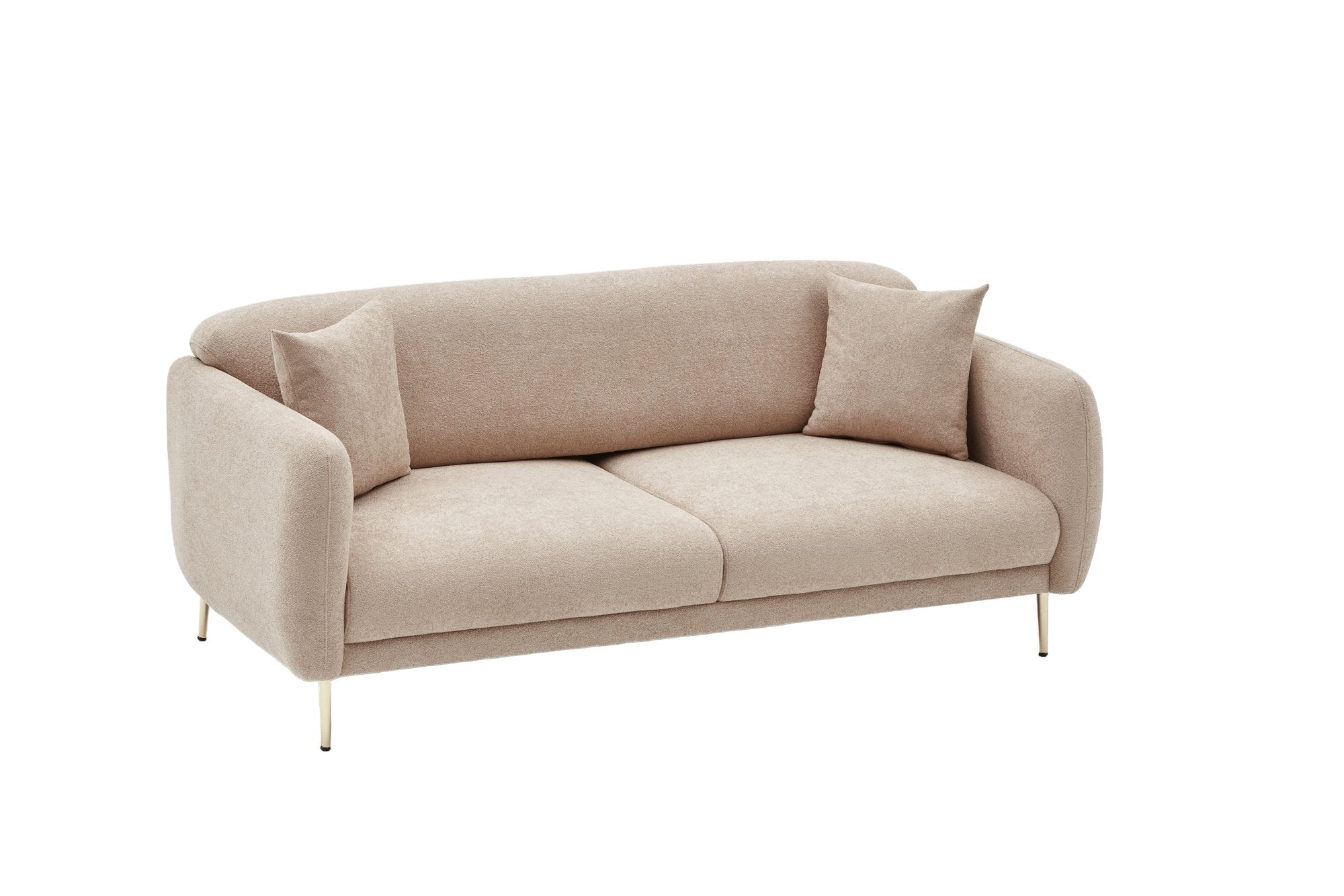 Simena - Beige 3-Seater Sofa Bed - | Large Pull-Out Couch for Guests
gold