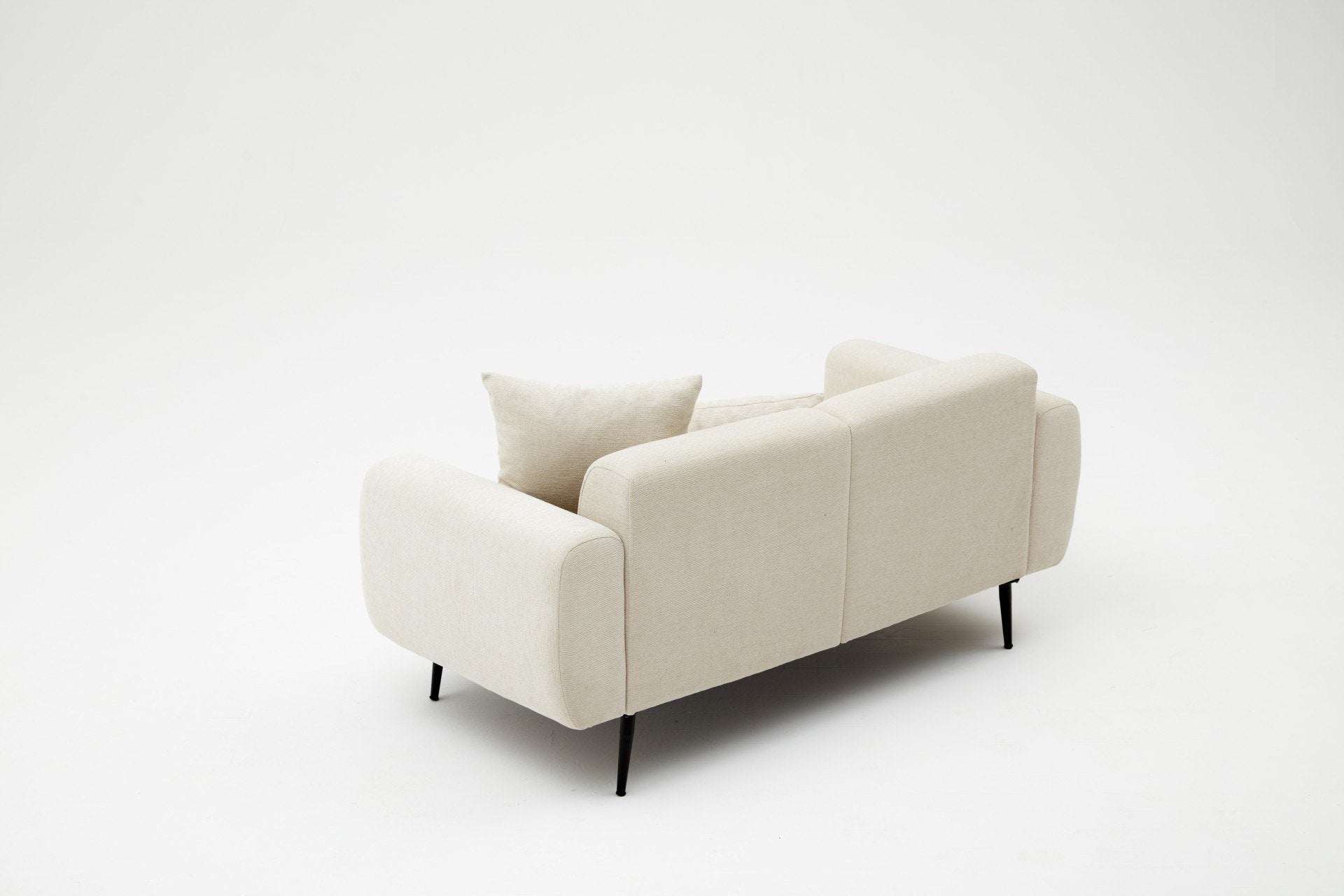 Side – Cream 2 Seater Sofa | Compact Modern Couch for Two