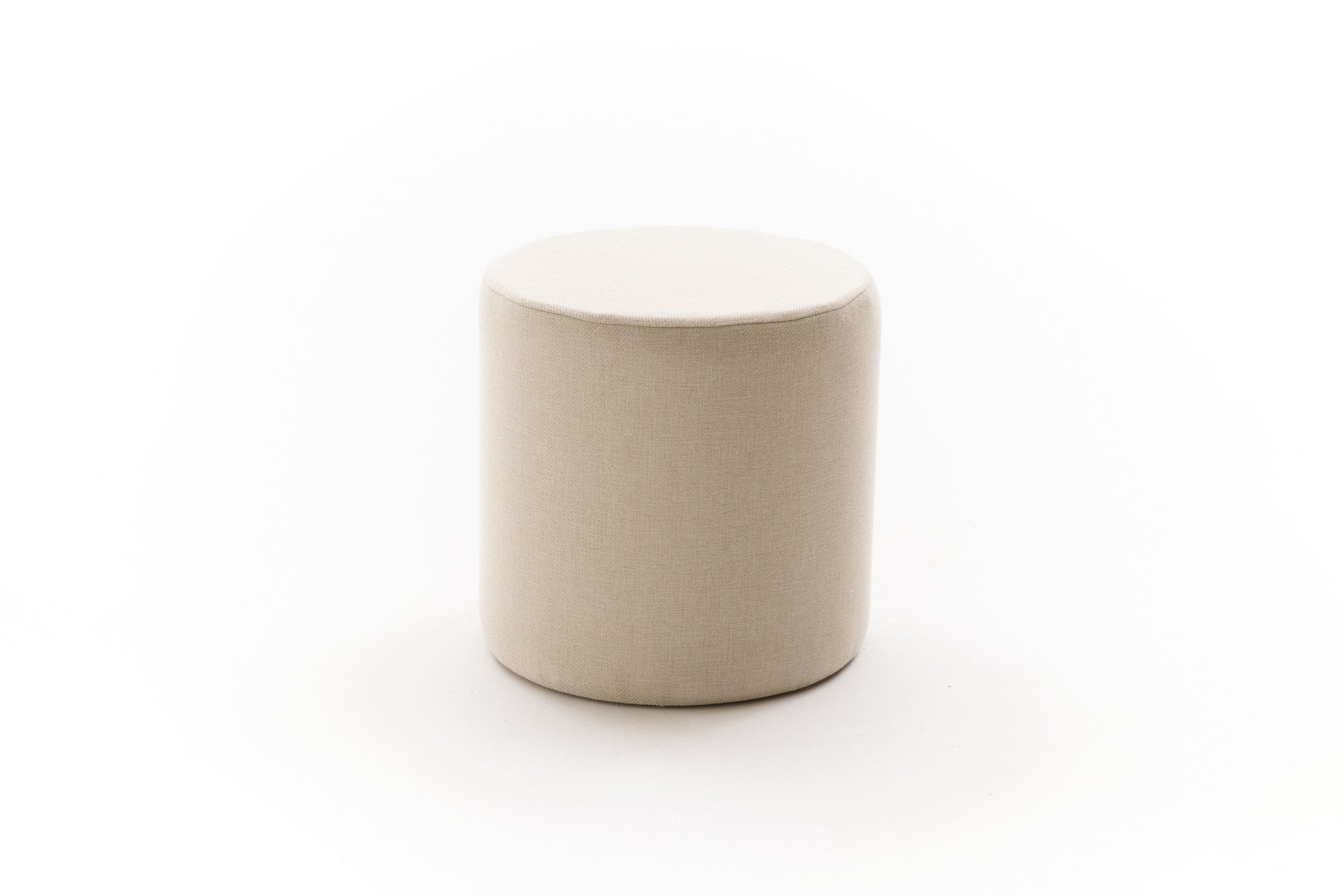 Bitez -Cream Pouffe – Modern Upholstered Ottoman