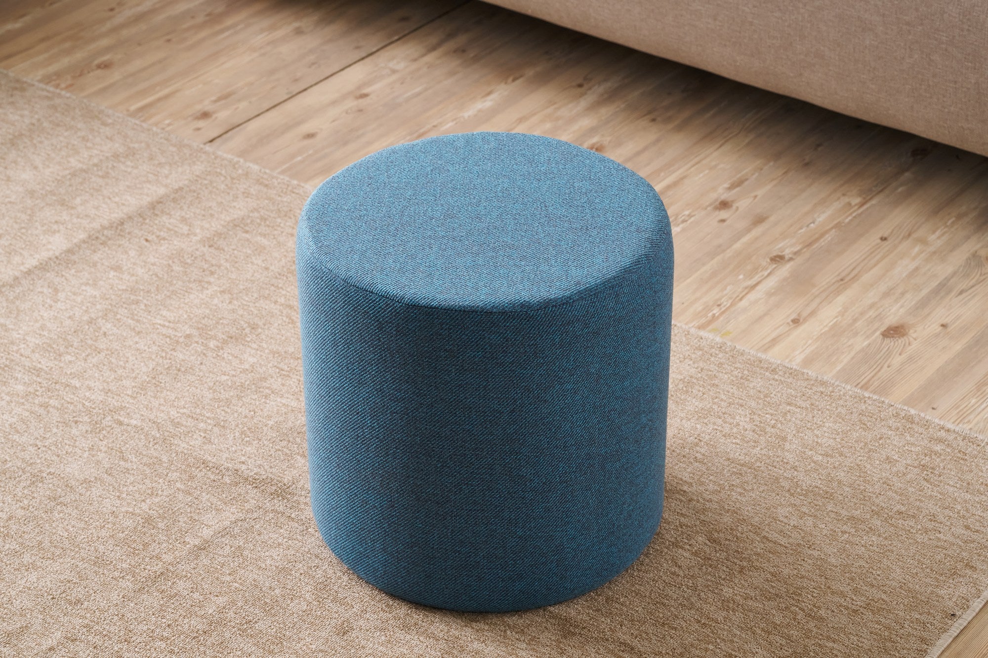 Bitez - Blue Pouffe – Modern Upholstered Ottoman