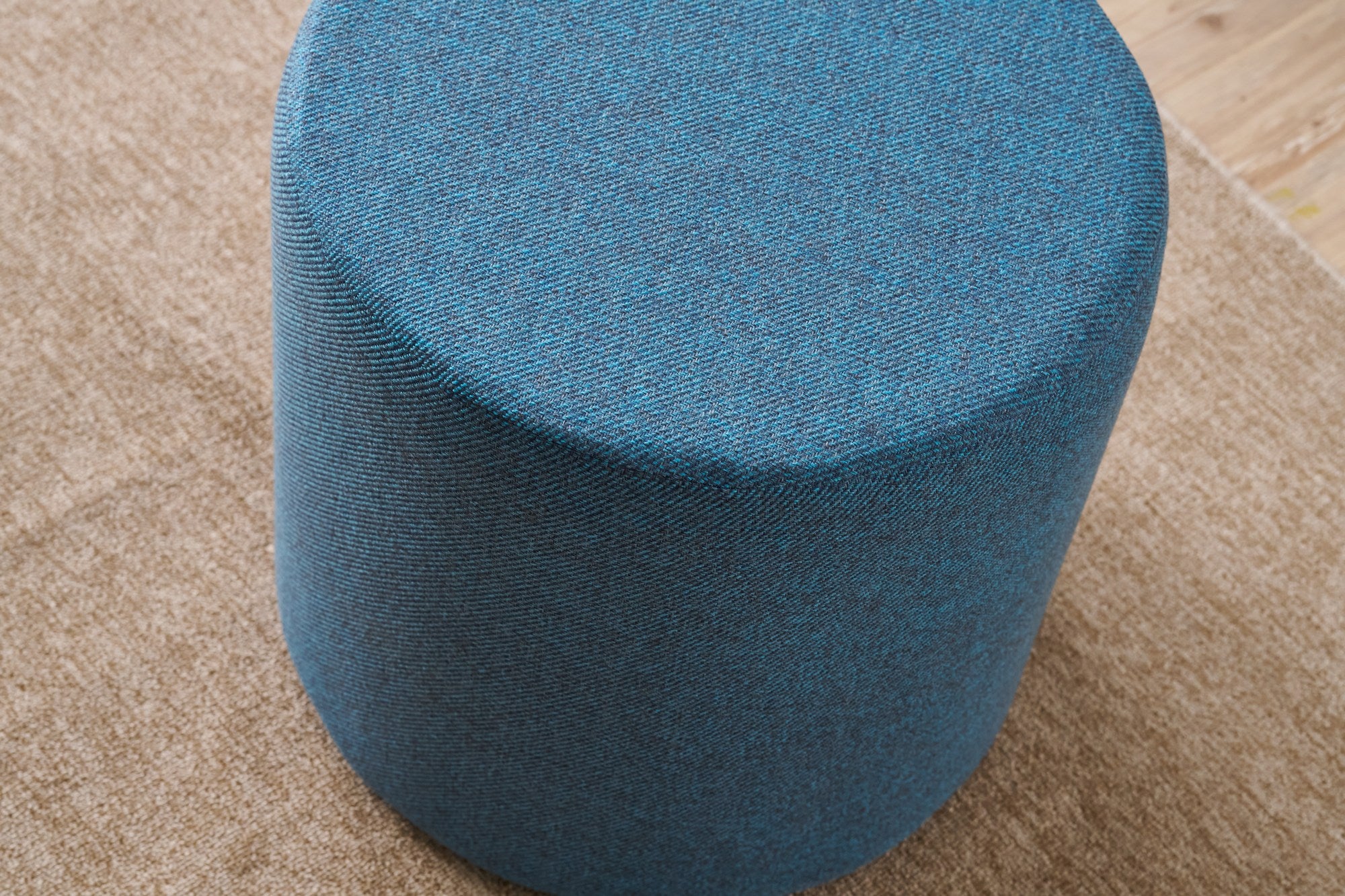 Bitez - Blue Pouffe – Modern Upholstered Ottoman