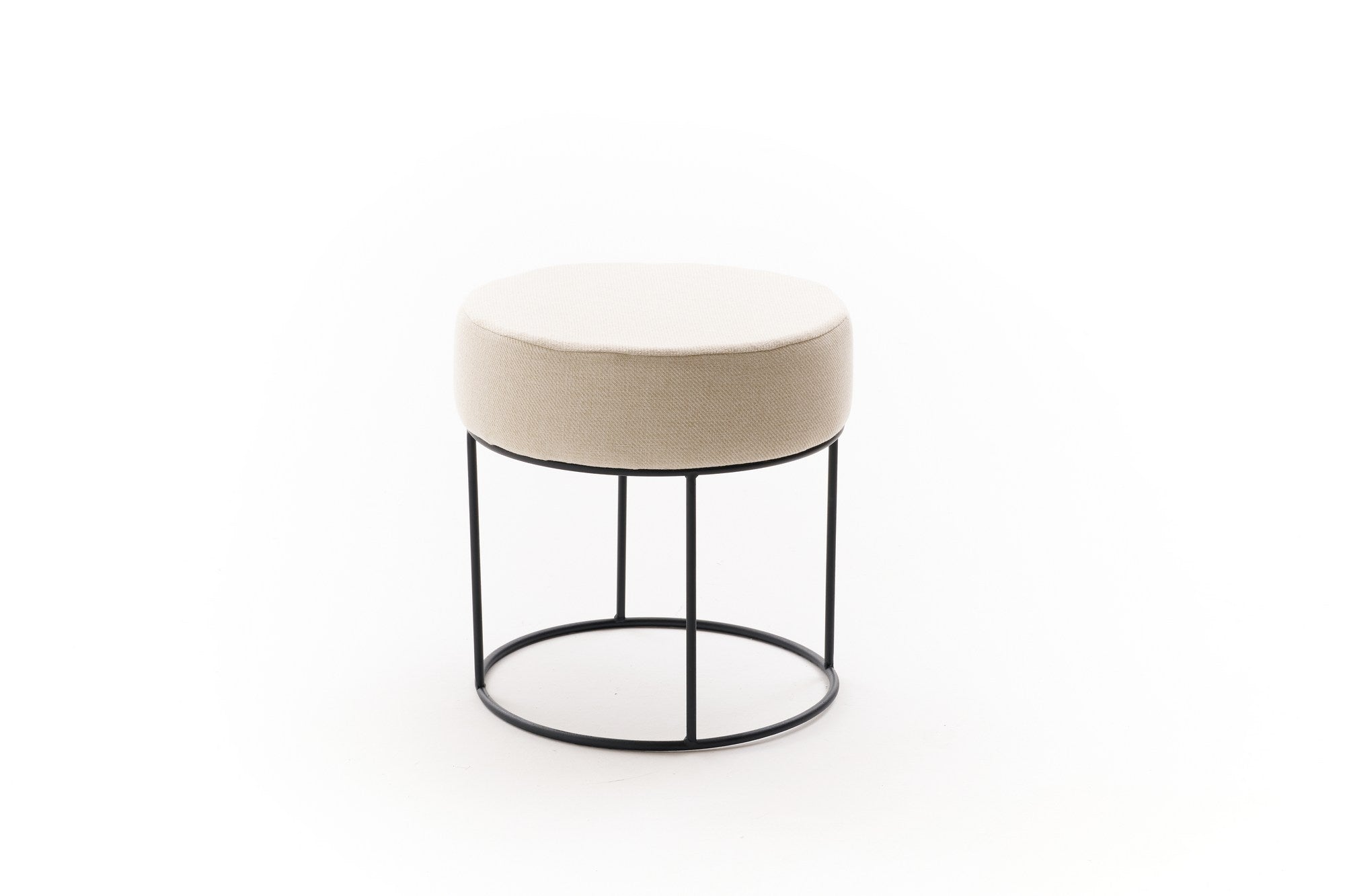 DIDIM Cream Pouffe – Modern Upholstered Ottoman