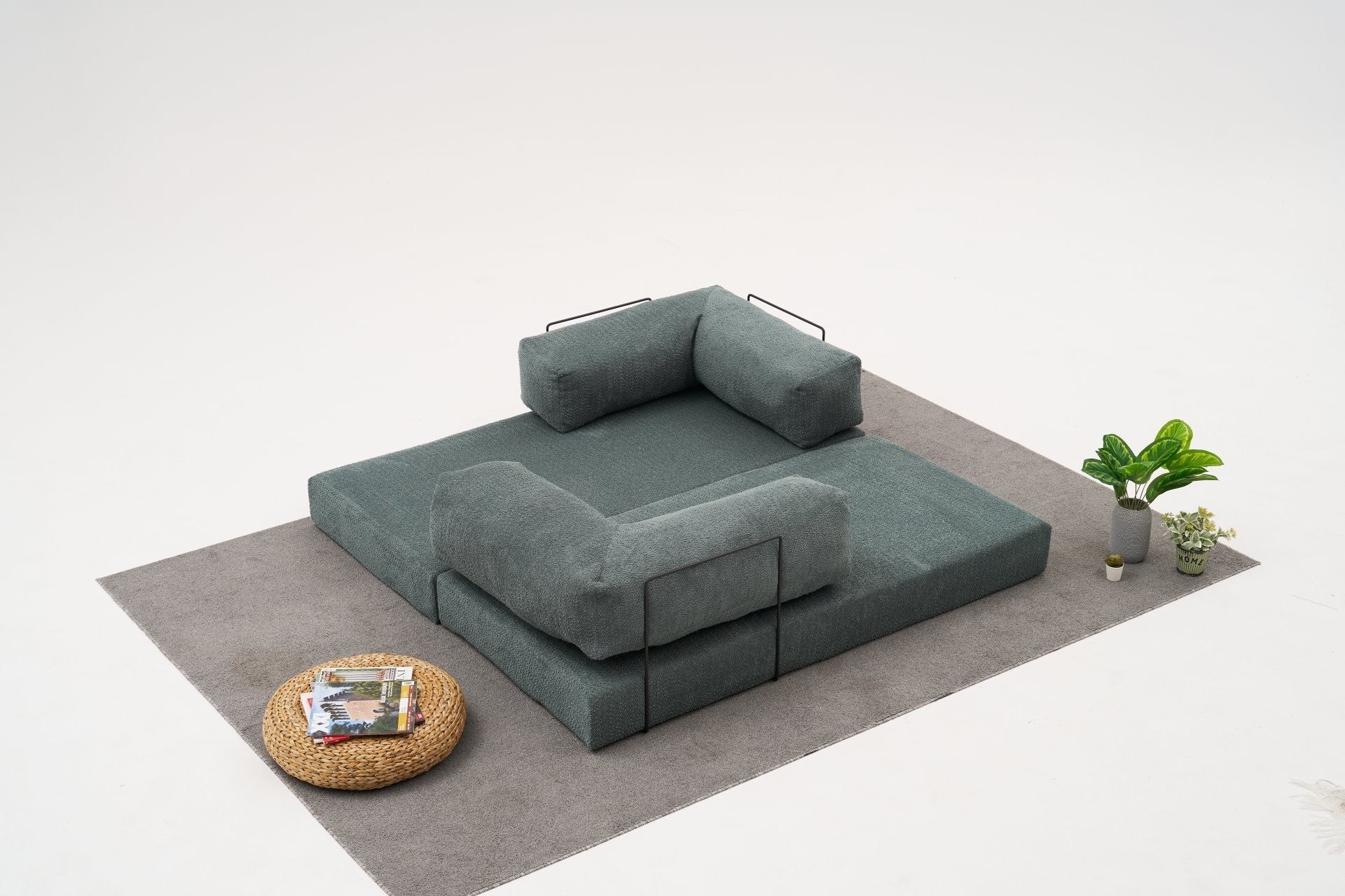 Green 3 Seater Sofa bed | Original Modern 2 oersons sofa bed
