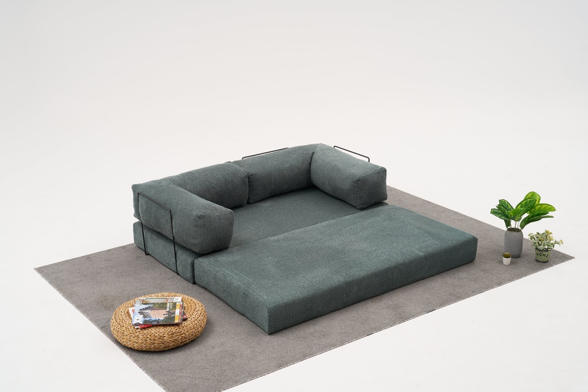 Green 3 Seater Sofa bed | Original Modern 2 oersons sofa bed
