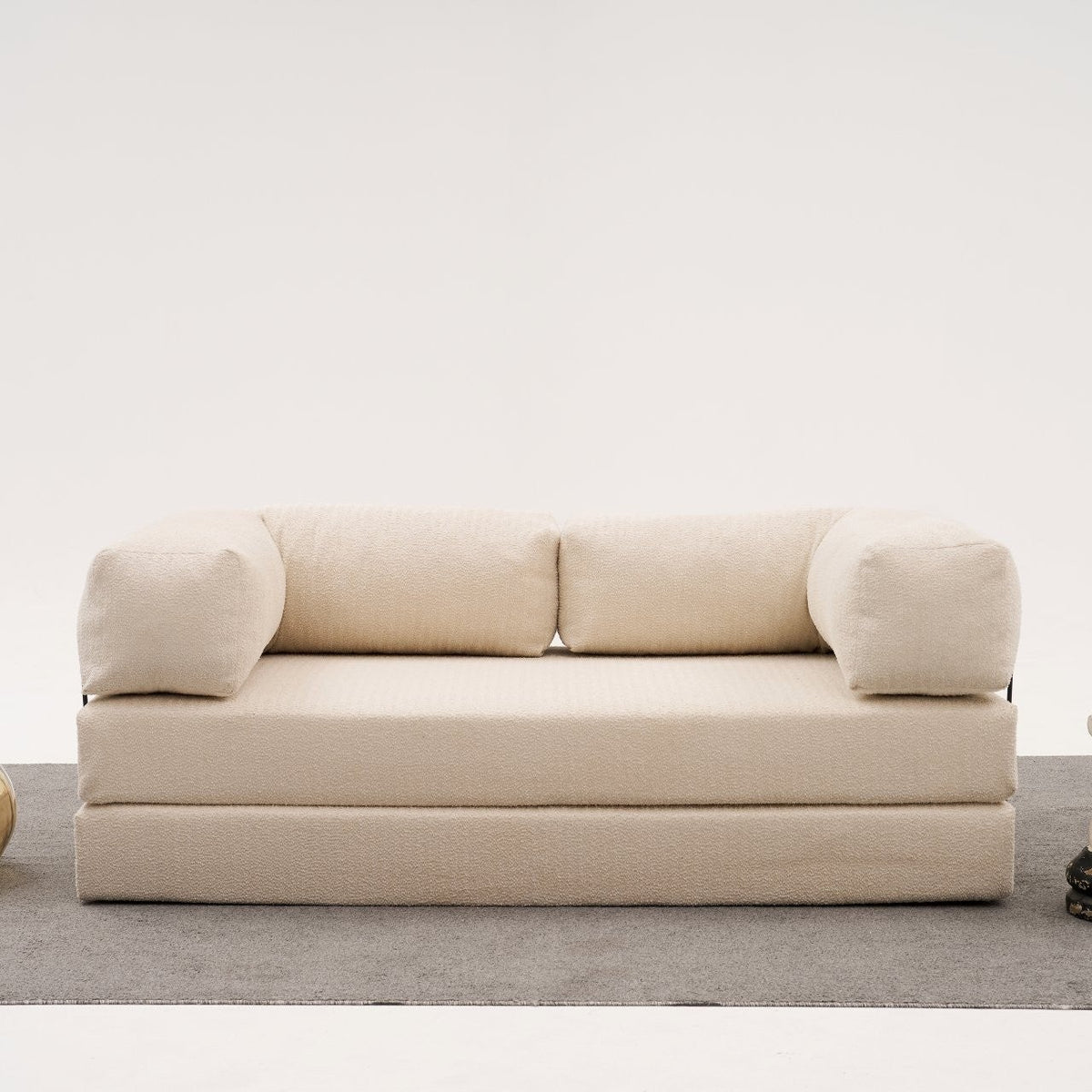 Cream 3 Seater Sofa bed Comfortable 2 persons sofa bed