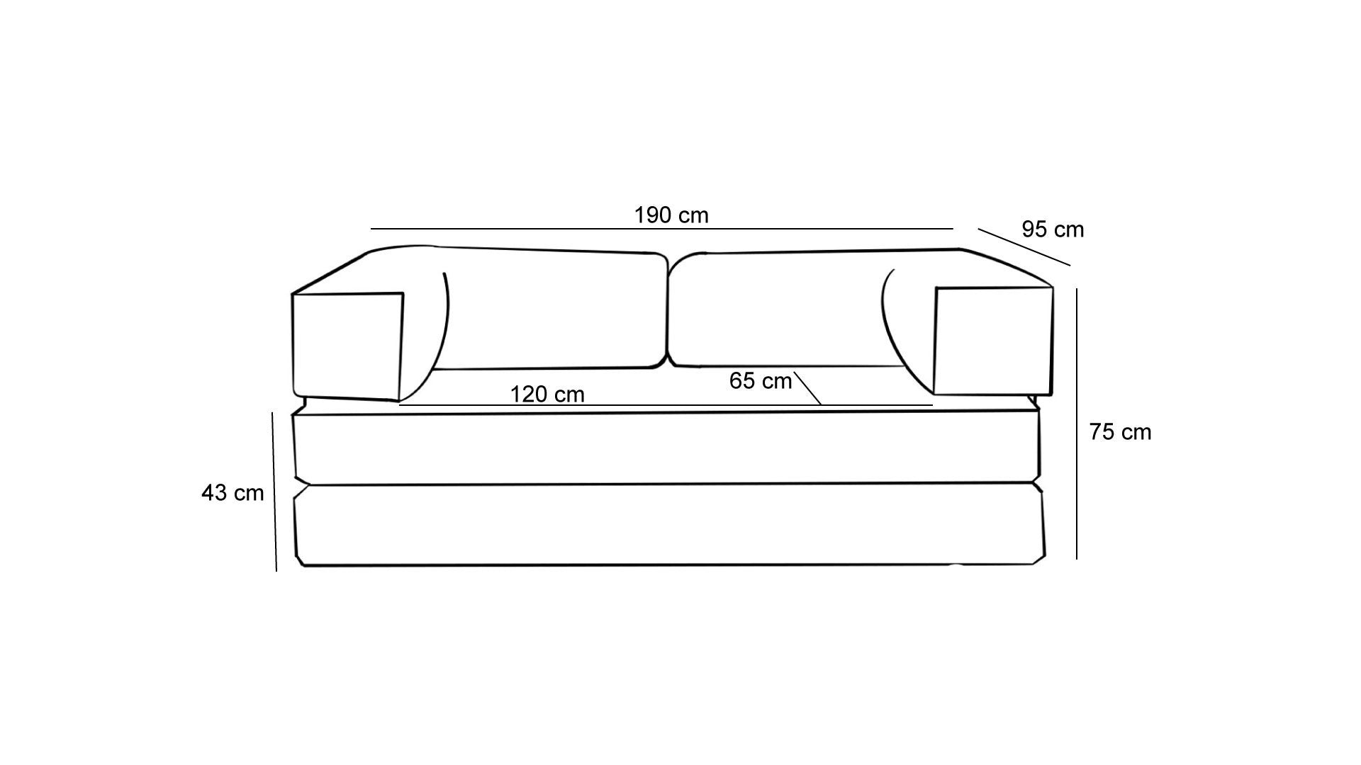 Cream 3 Seater Sofa bed | Comfortable 2 persons sofa bed