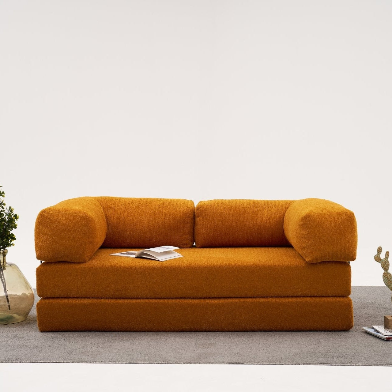 Orange 3 Seater Sofa bed | Comfortable original 2 persons bed