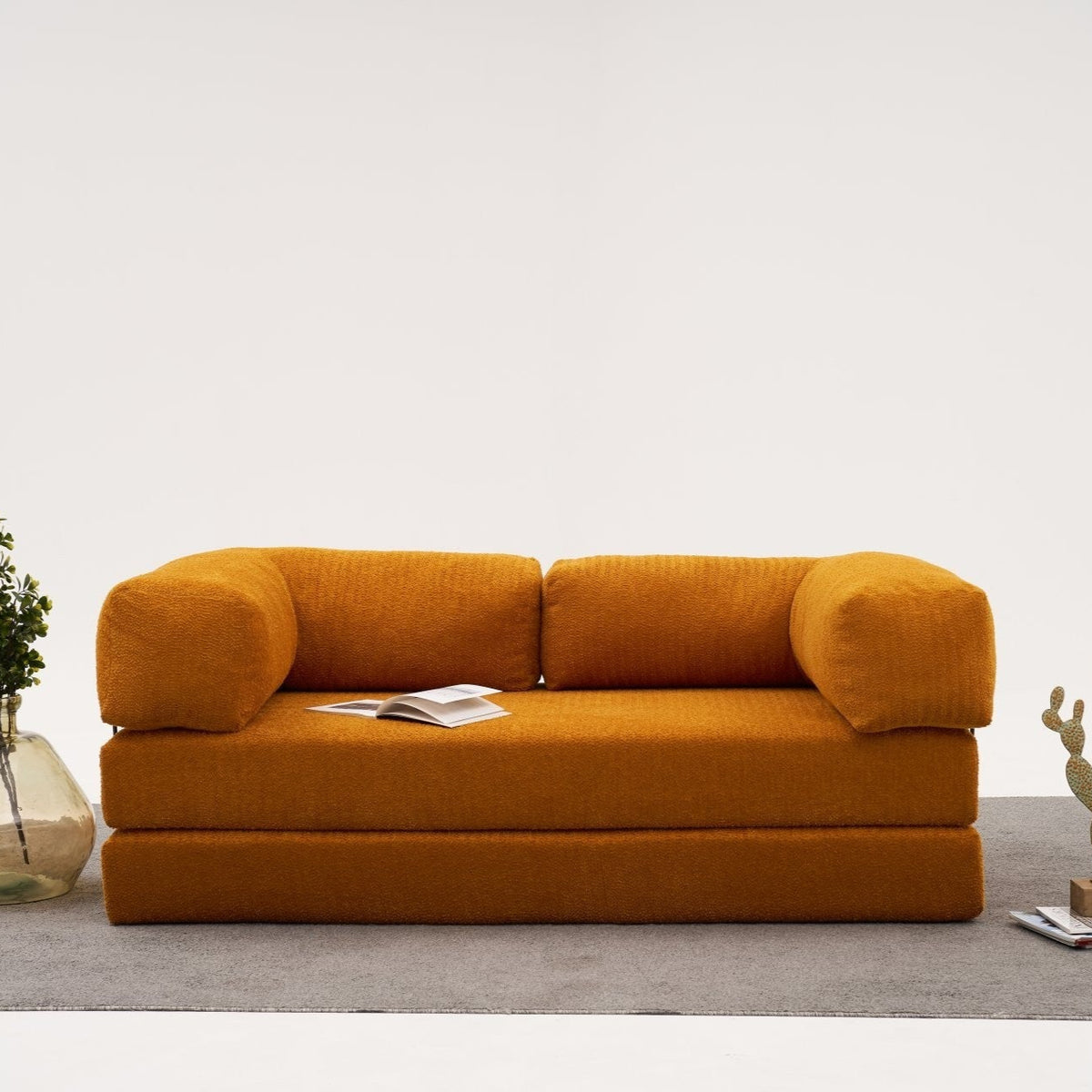 Orange 3 Seater Sofa bed Comfortable original 2 persons bed