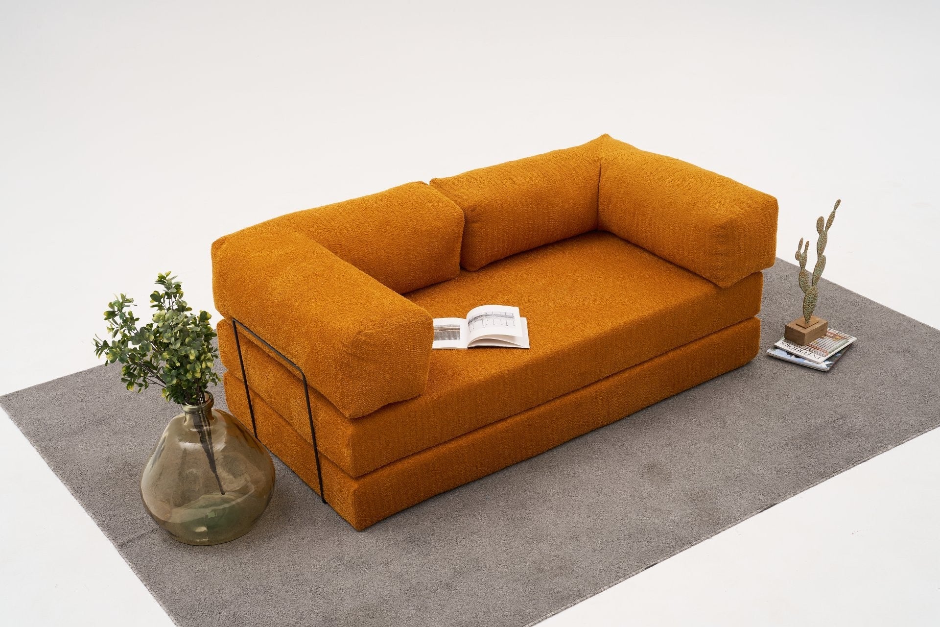 Orange 3 Seater Sofa bed | Comfortable original 2 persons bed