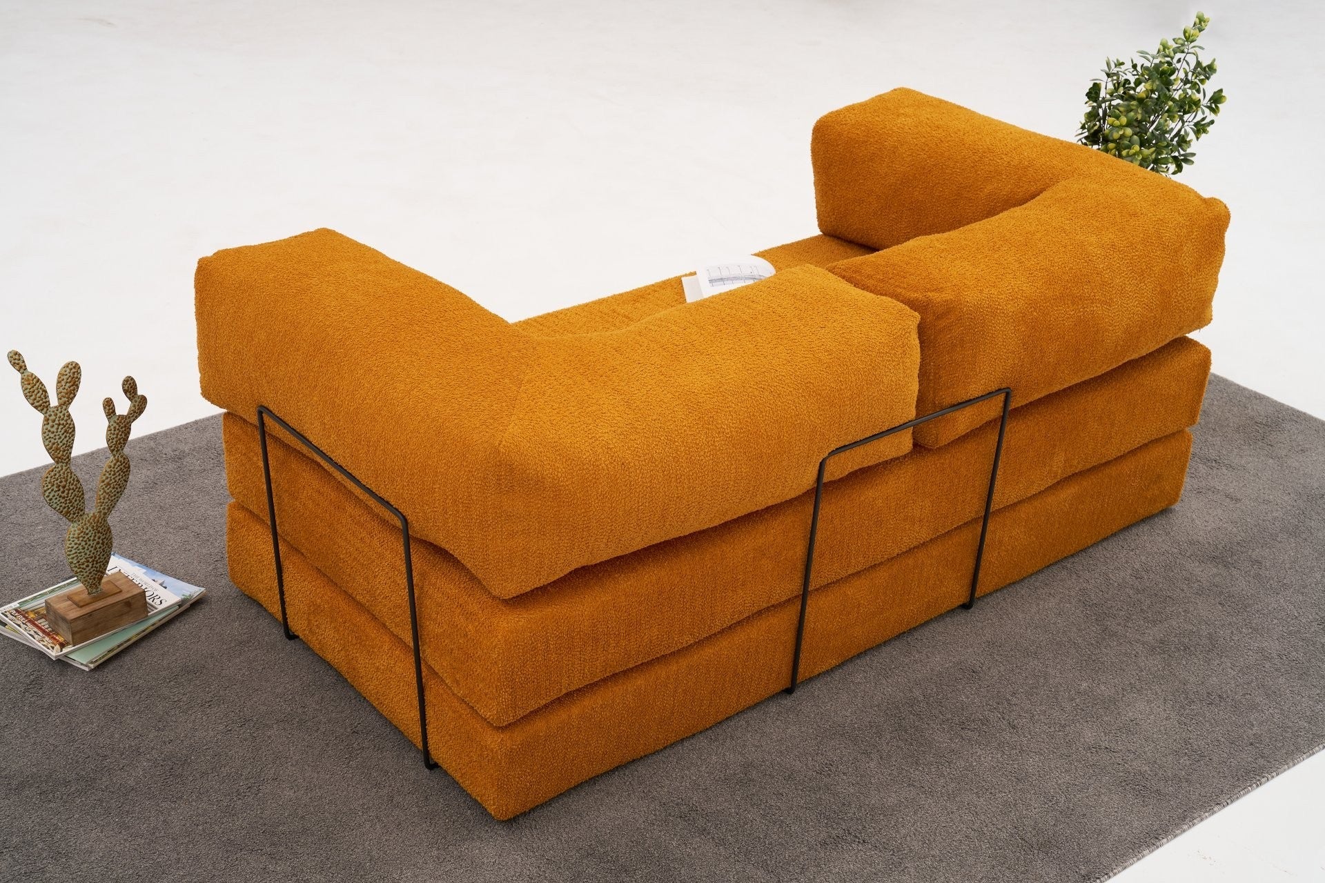 Orange 3 Seater Sofa bed | Comfortable original 2 persons bed