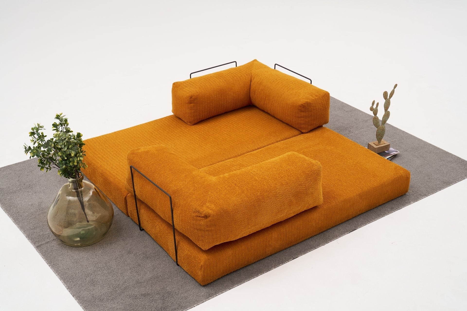 Orange 3 Seater Sofa bed | Comfortable original 2 persons bed
