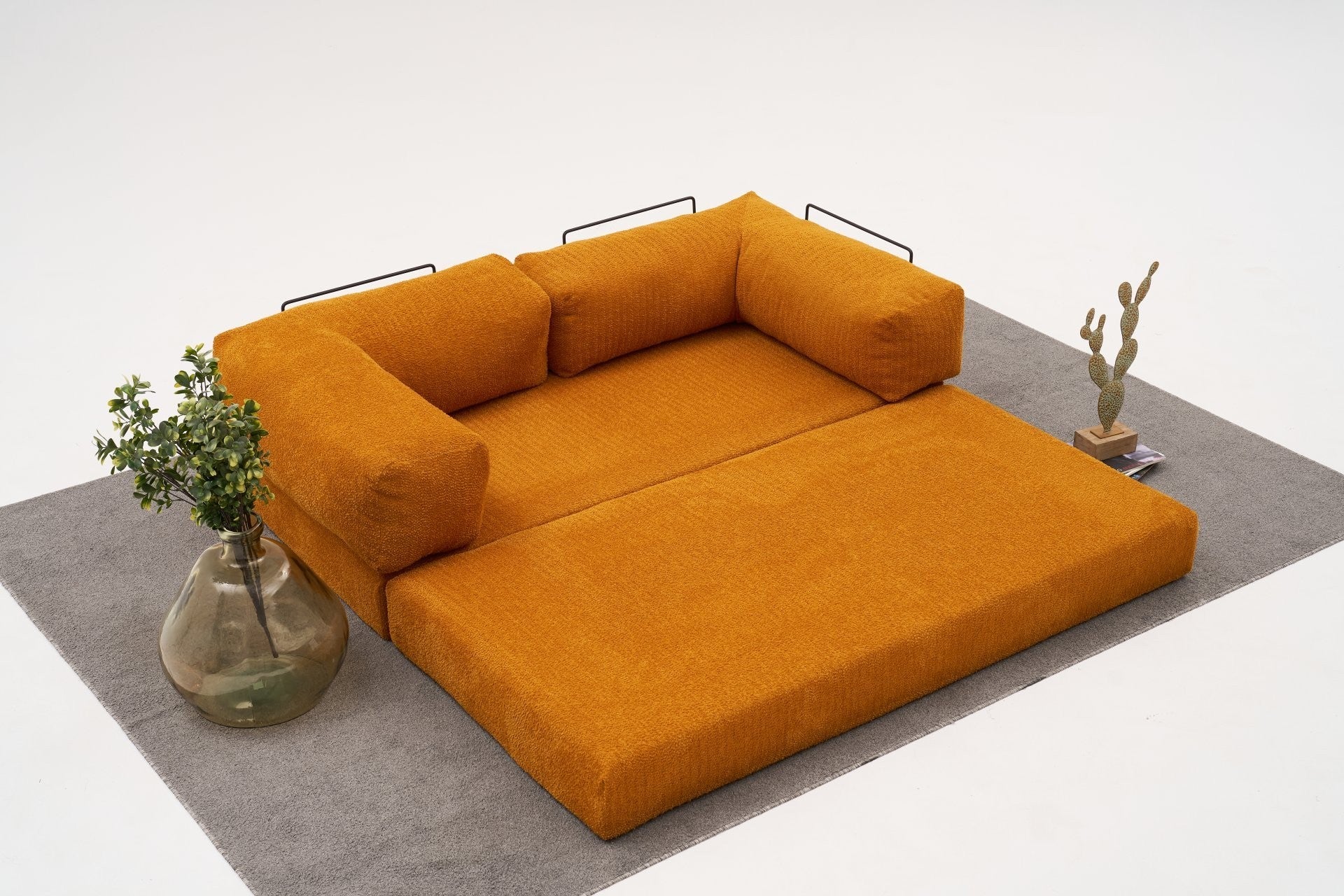 Orange 3 Seater Sofa bed | Comfortable original 2 persons bed