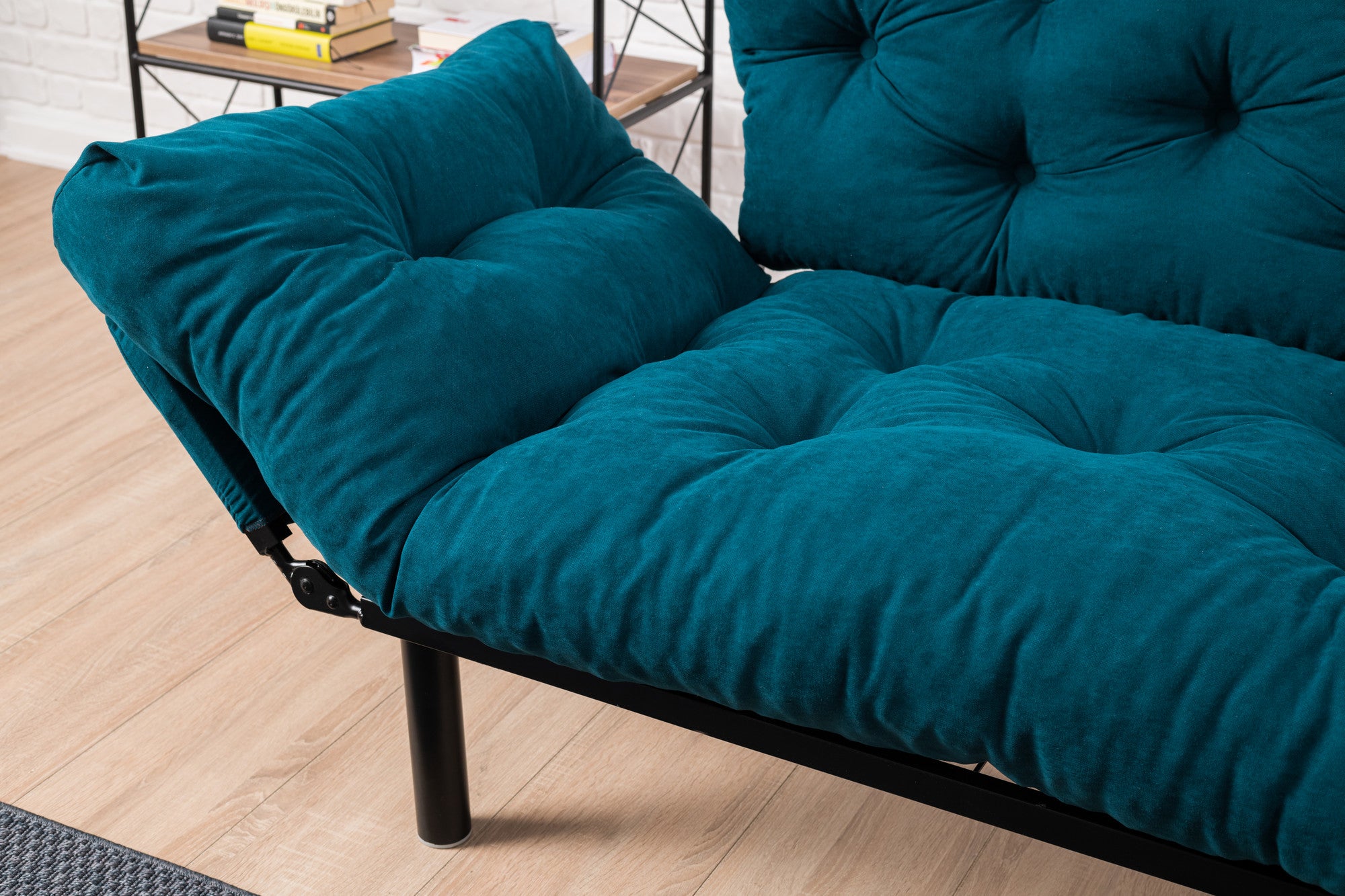 Nitta Petrol blue Two-Seater Sofa Bed