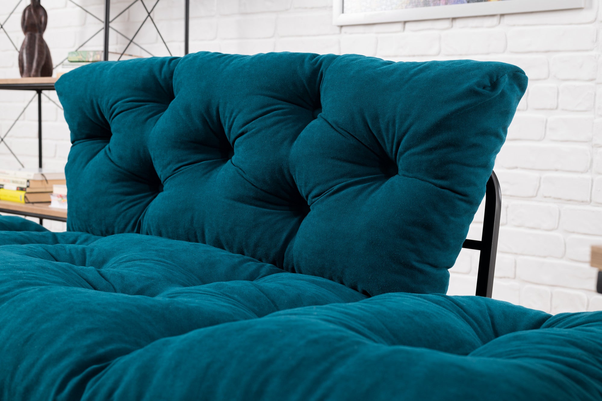 Nitta Petrol blue Two-Seater Sofa Bed
