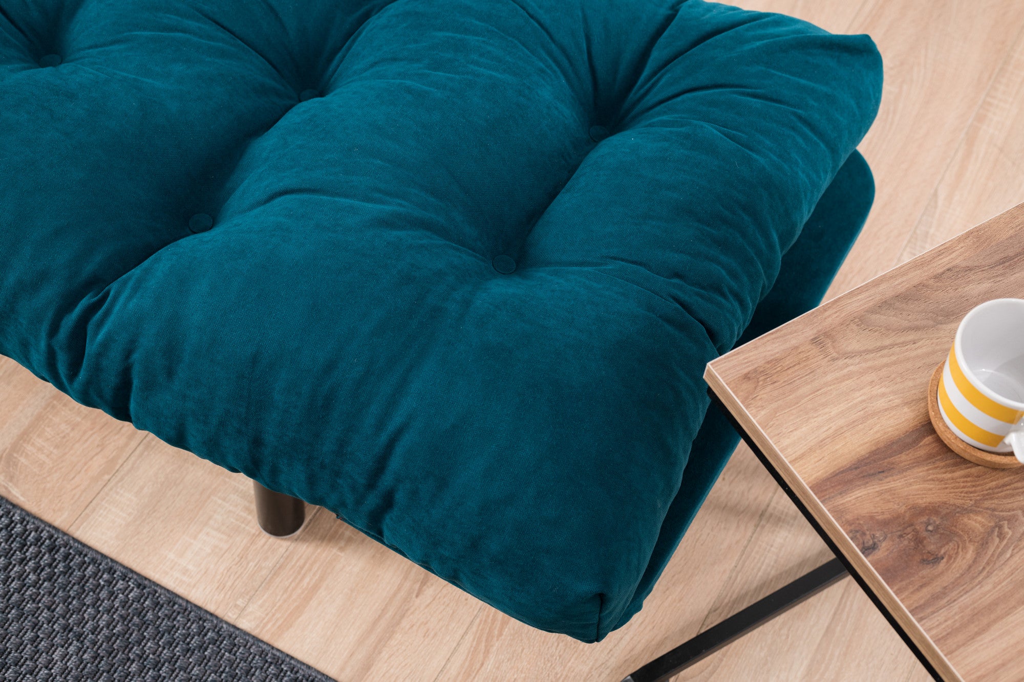 Nitta Petrol blue Two-Seater Sofa Bed