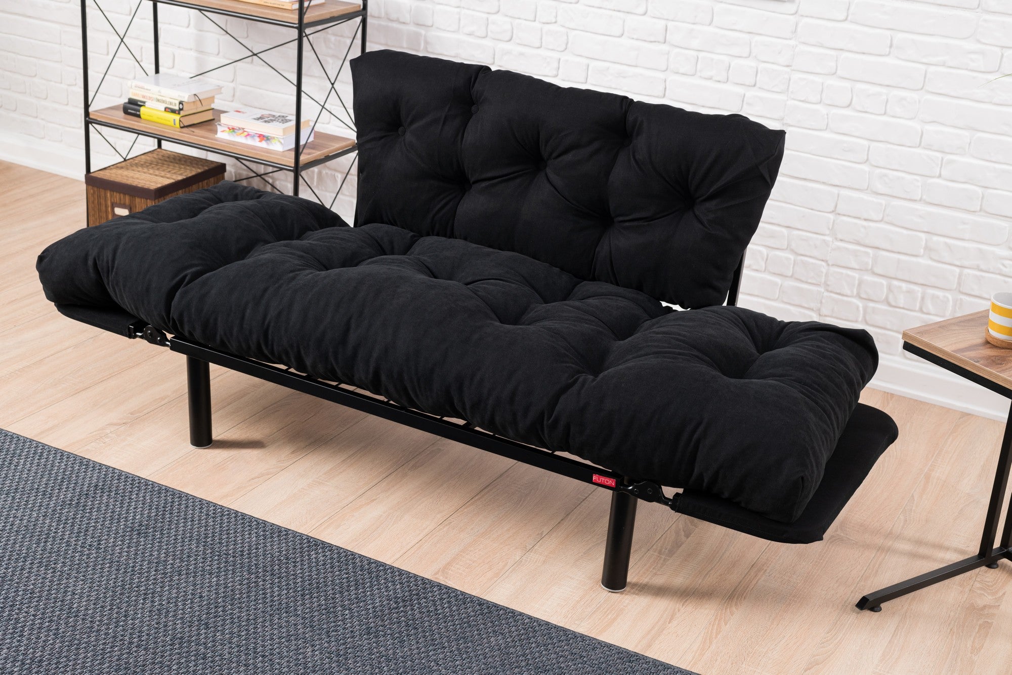 Nitta Black Two-Seater Sofa Bed
