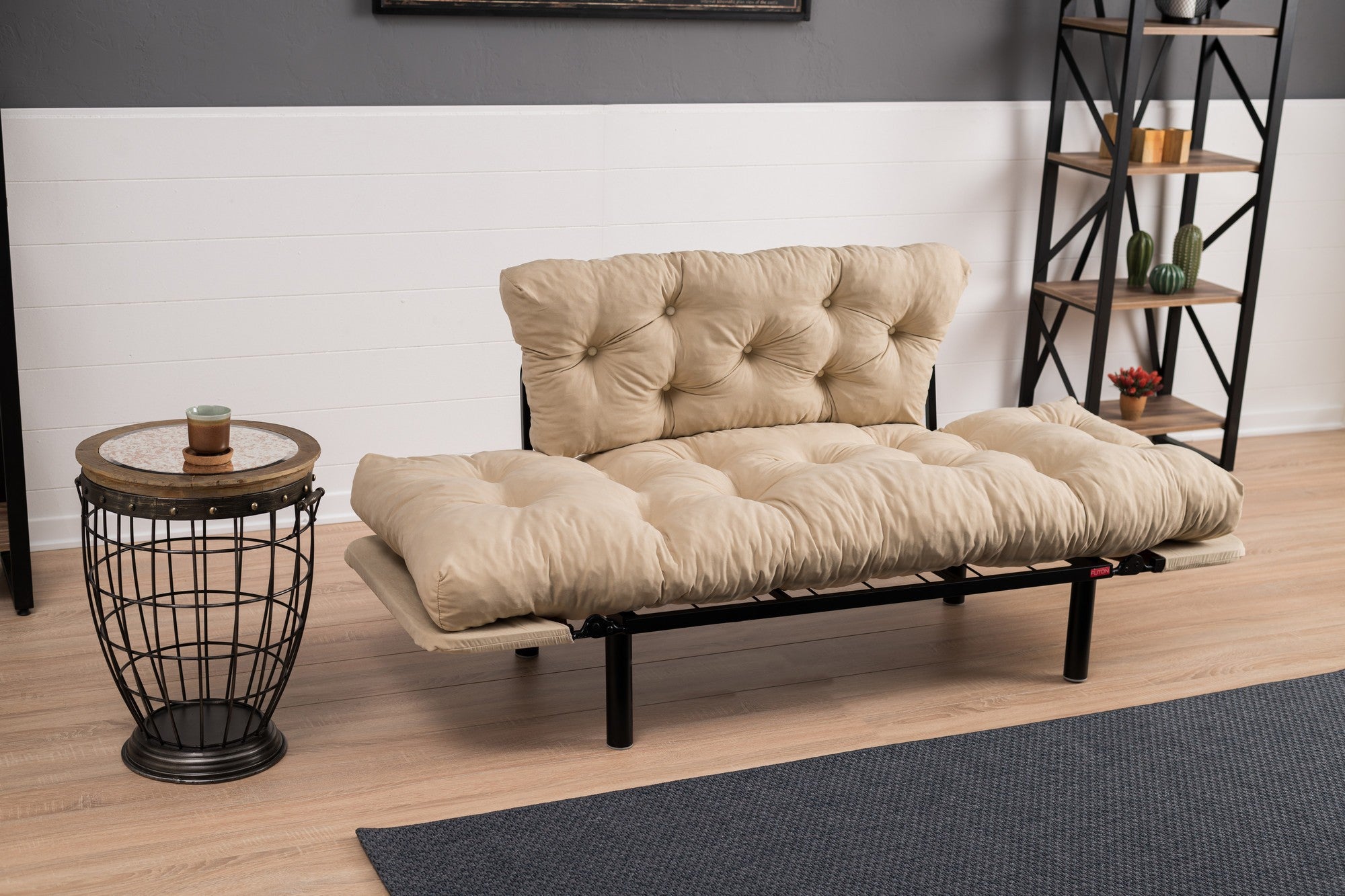 Nitta Cream Two-Seater Sofa Bed