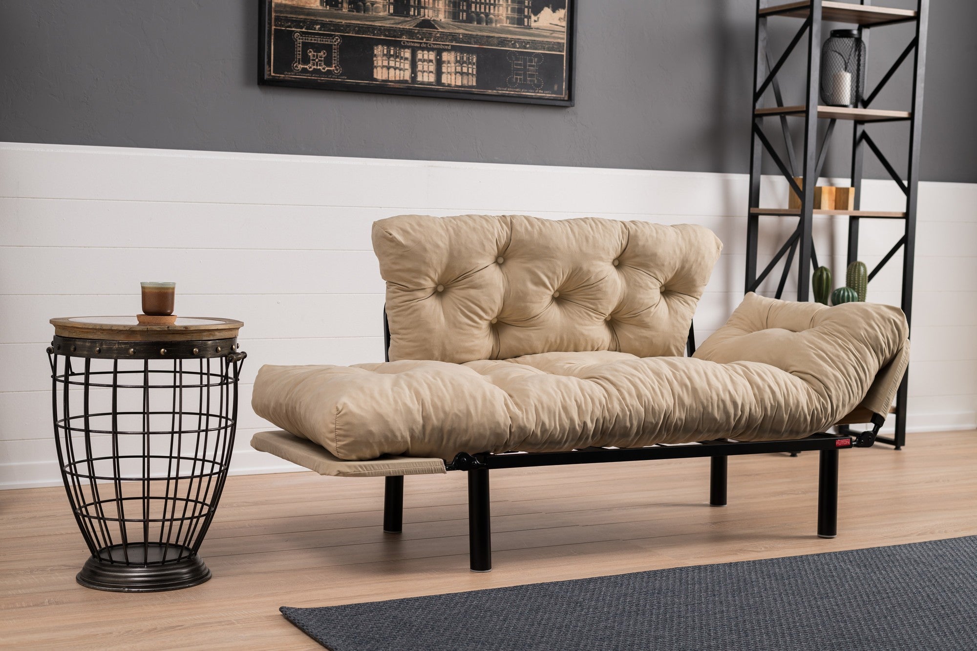 Nitta Cream Two-Seater Sofa Bed