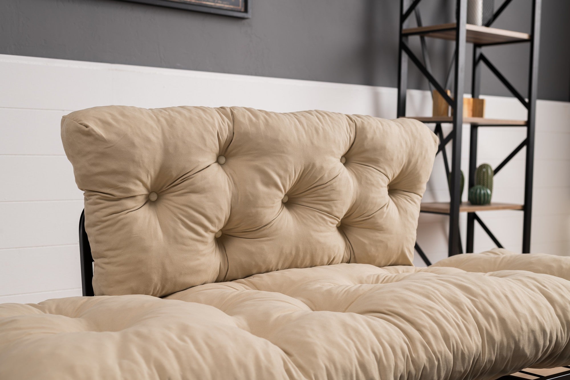 Nitta Cream Two-Seater Sofa Bed