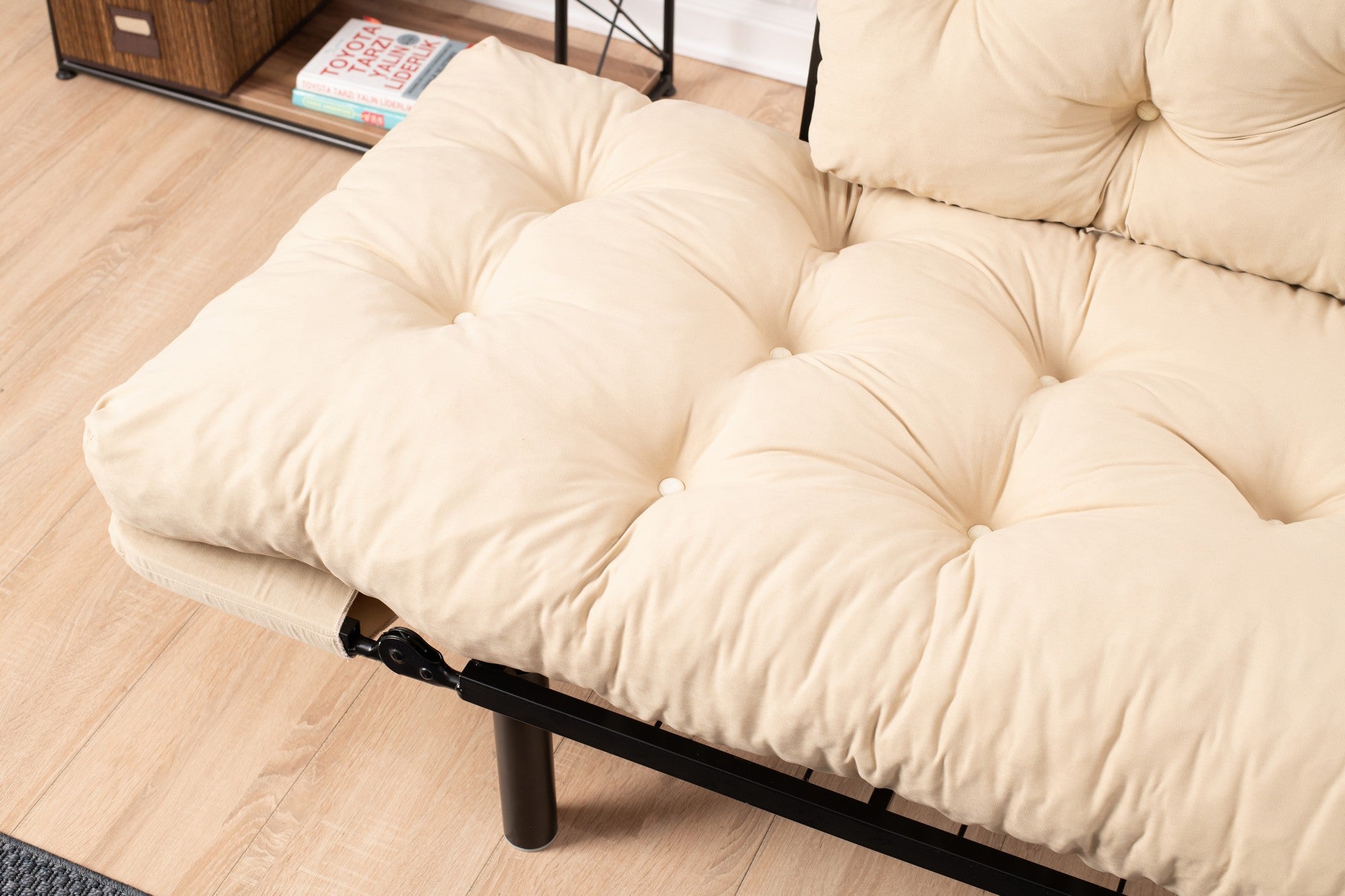 Nitta Cream Two-Seater Sofa Bed
